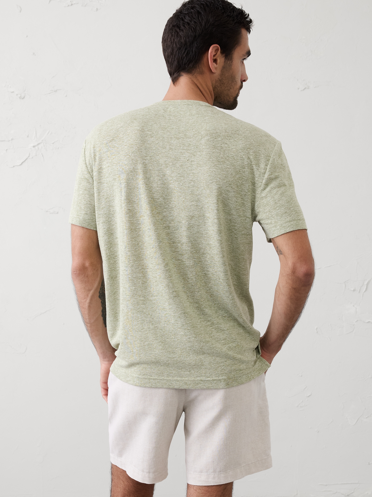 Image number 5 showing, Standard-Fit Linen-Blend Henley