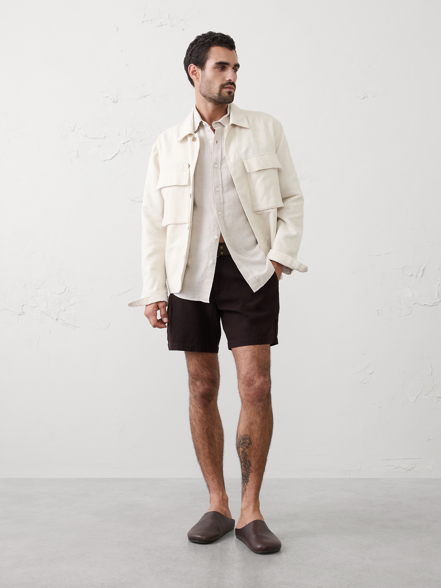 Image number 1 showing, Slim-Fit 7" Linen-Blend Short