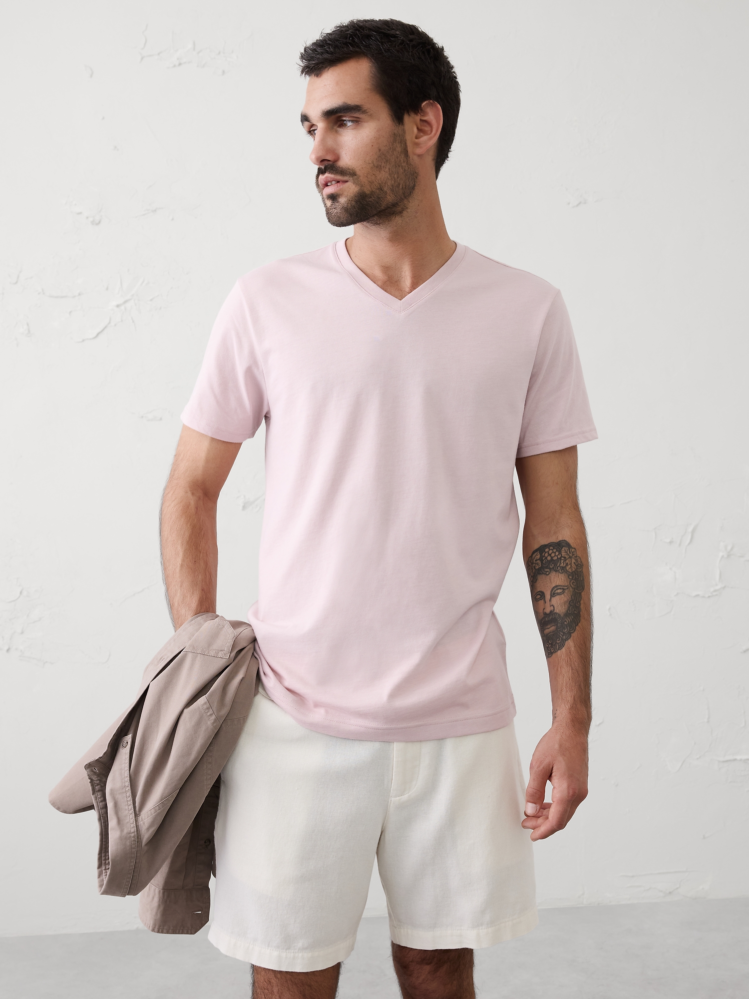 Image number 1 showing, Standard-Fit Premium Wash V-Neck Shirt