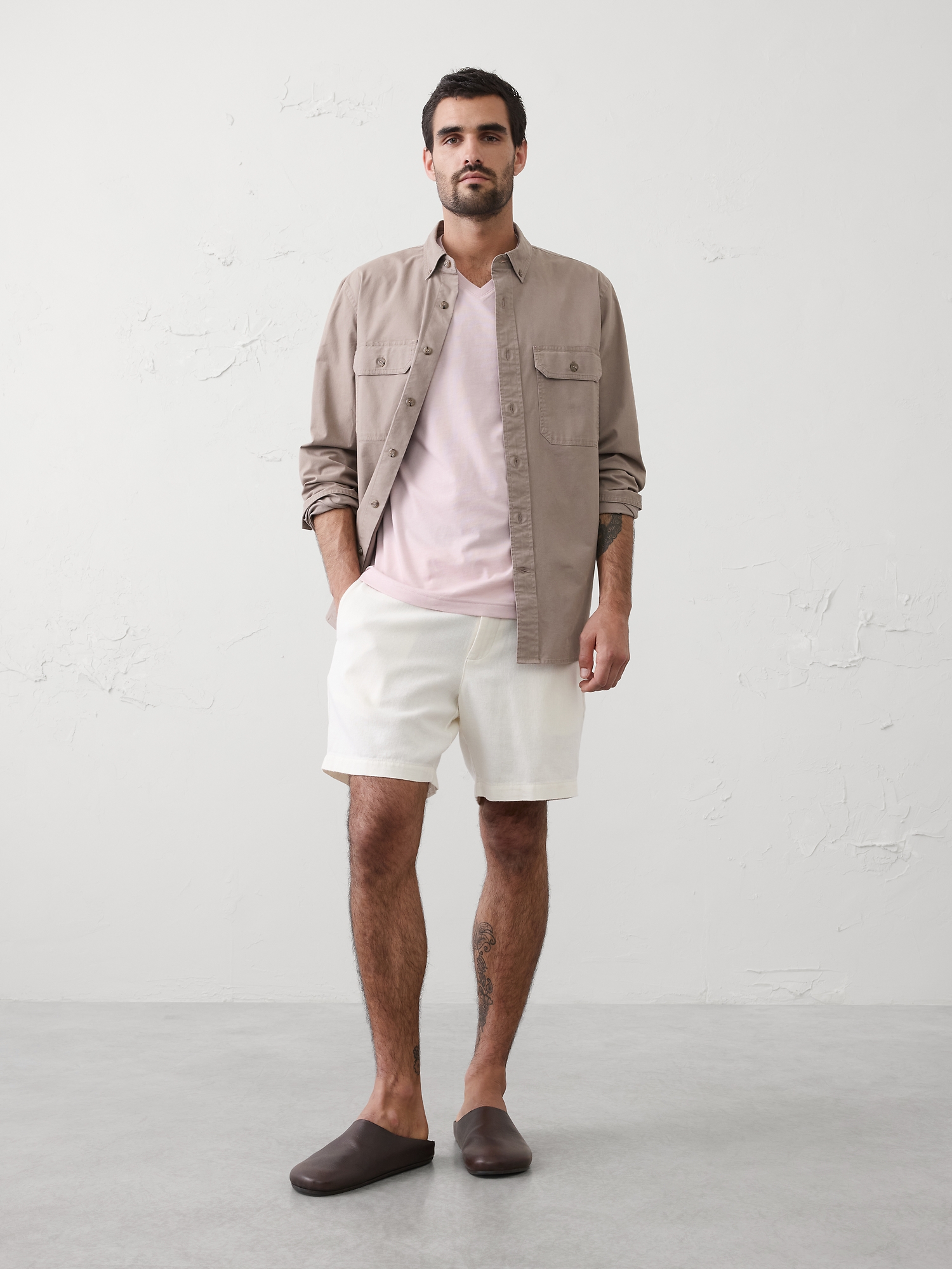 Image number 6 showing, Standard-Fit Premium Wash V-Neck Shirt