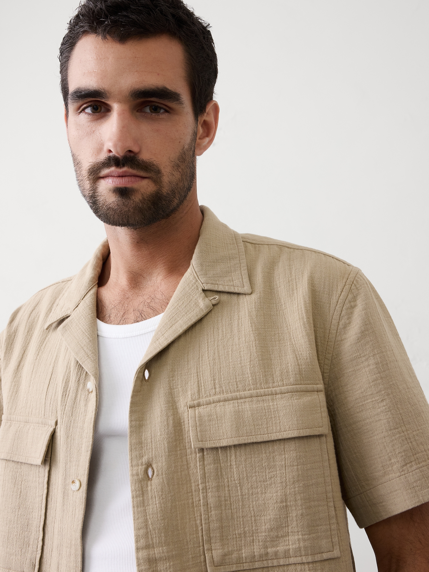 Image number 3 showing, Standard-Fit Double Weave Resort Shirt