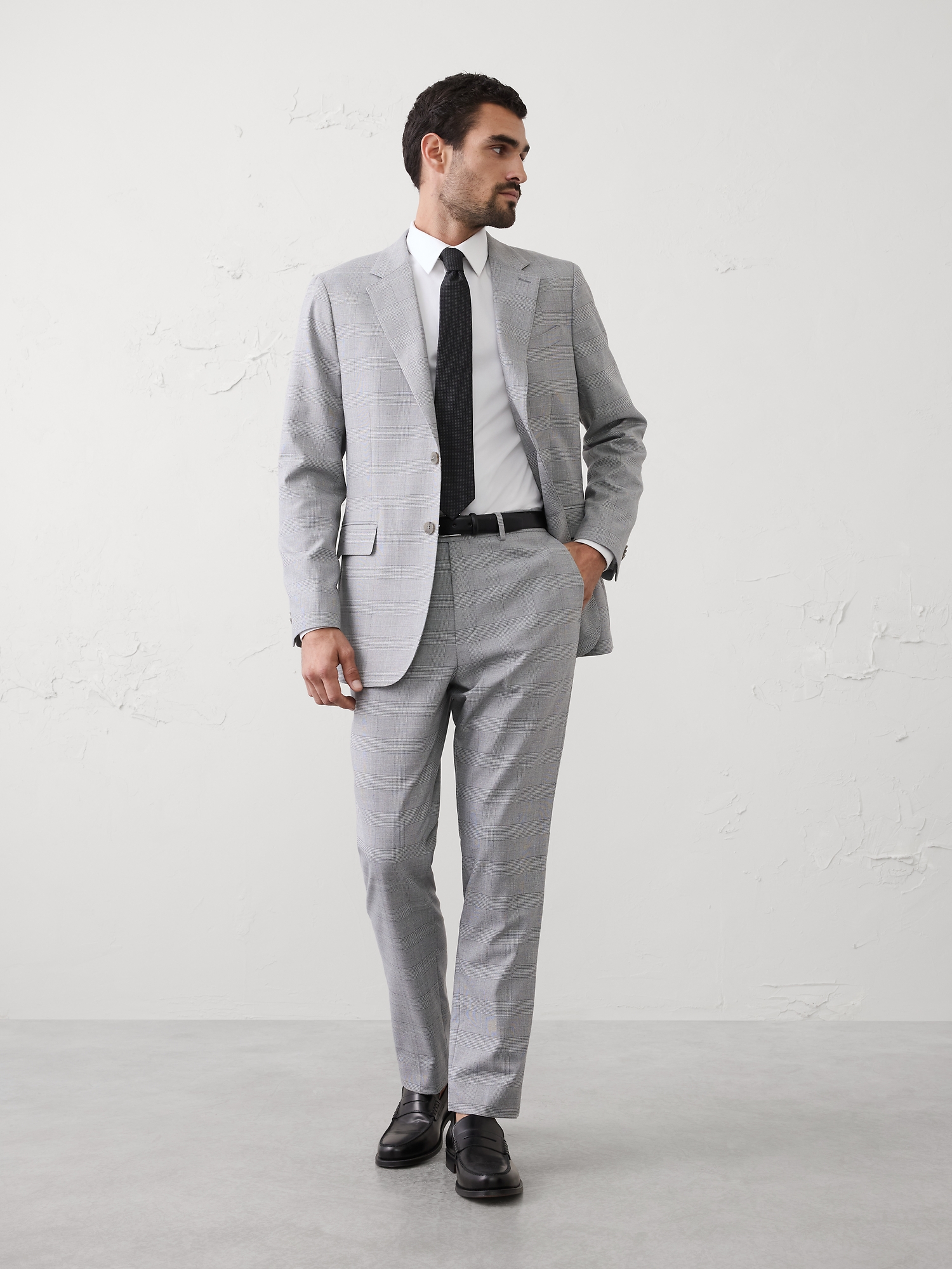 VESTE DE COMPLET À COUPE CINTRÉE EN TISSU PRINCE-DE-GALLES