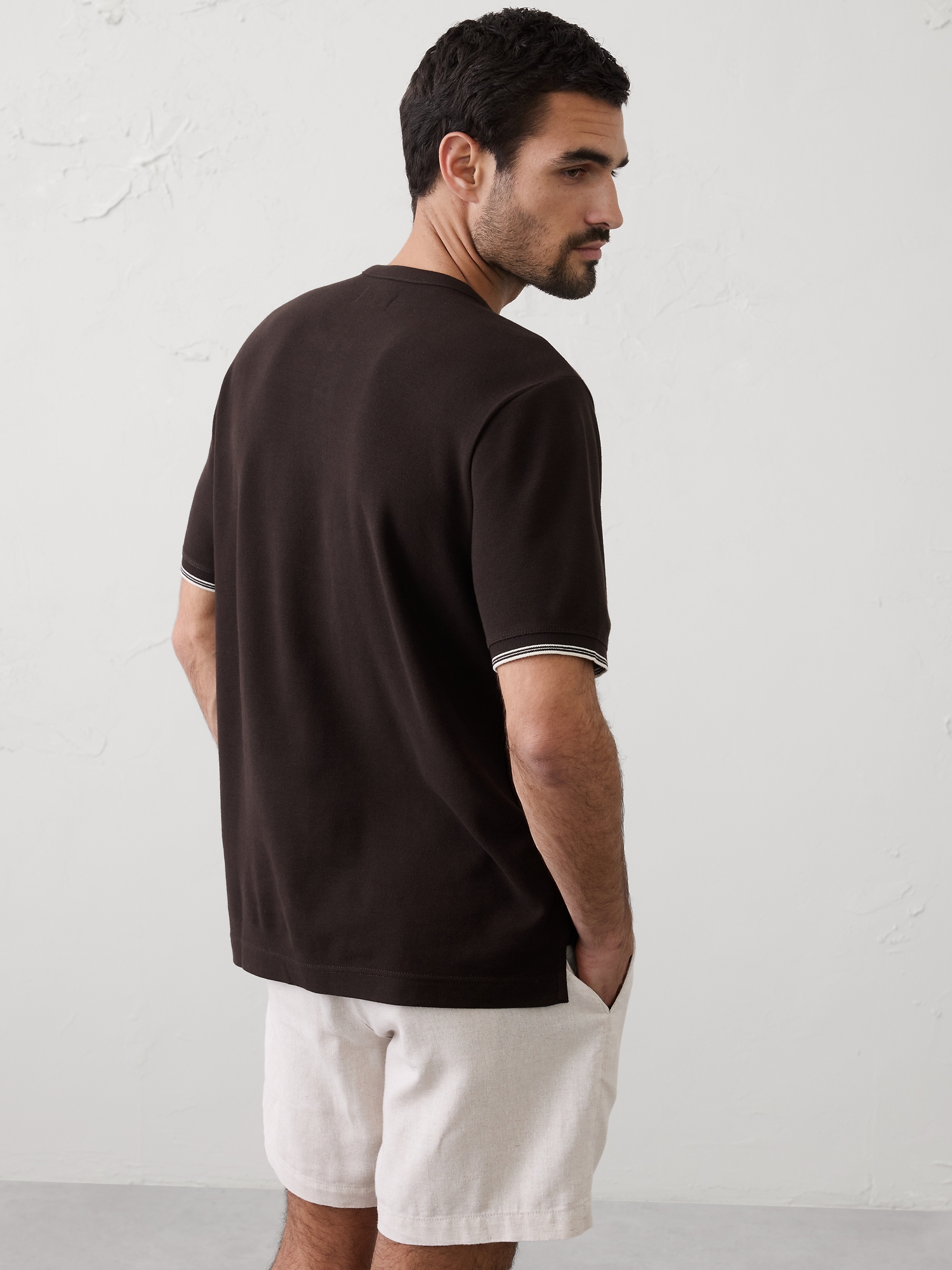 Image number 2 showing, Standard-Fit Textured Tipped Henley