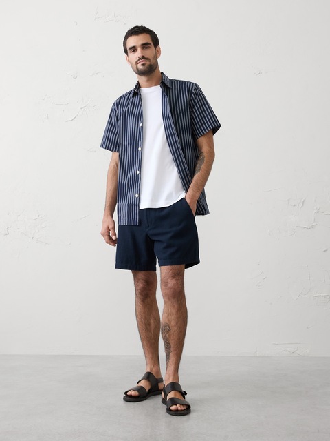 Relaxed-Fit Striped Poplin Shirt