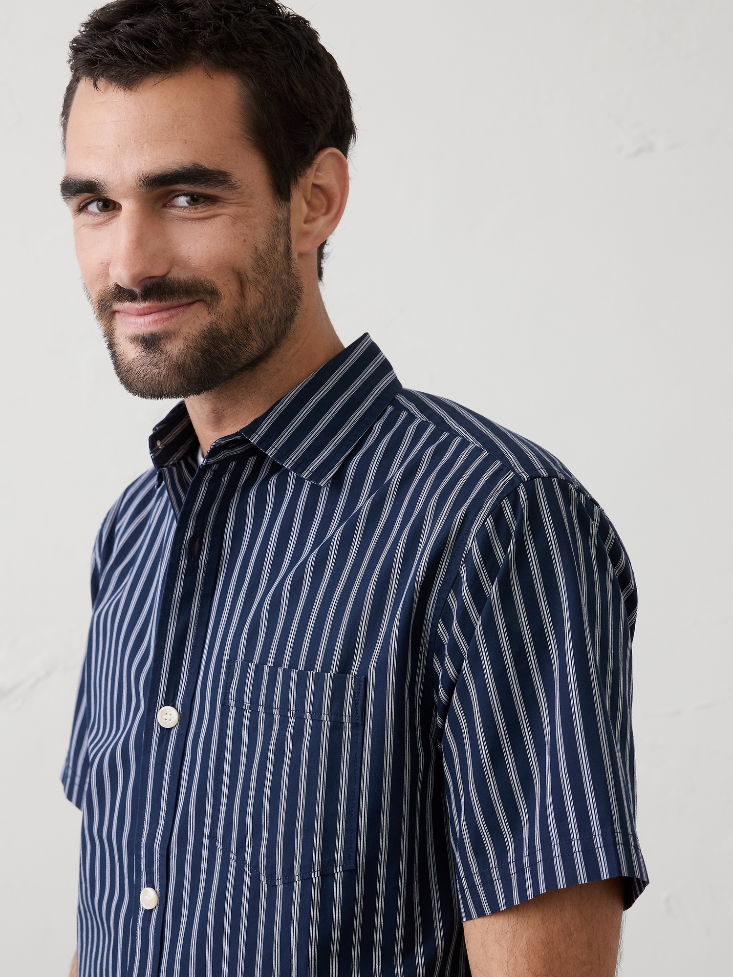 Image number 3 showing, Relaxed-Fit Striped Poplin Shirt