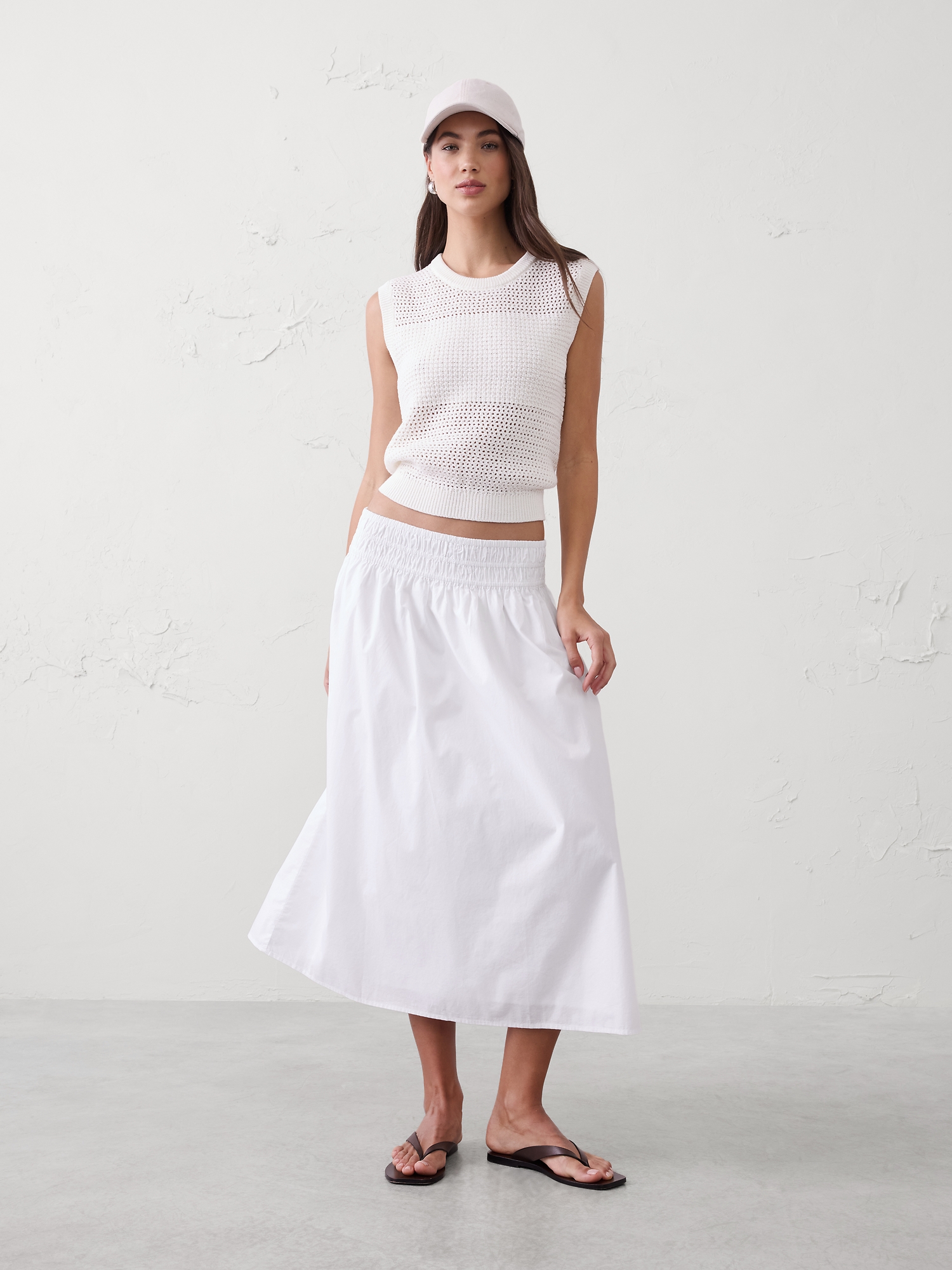 CAMISOLE EN TRICOT À MAILLES MIXTES.