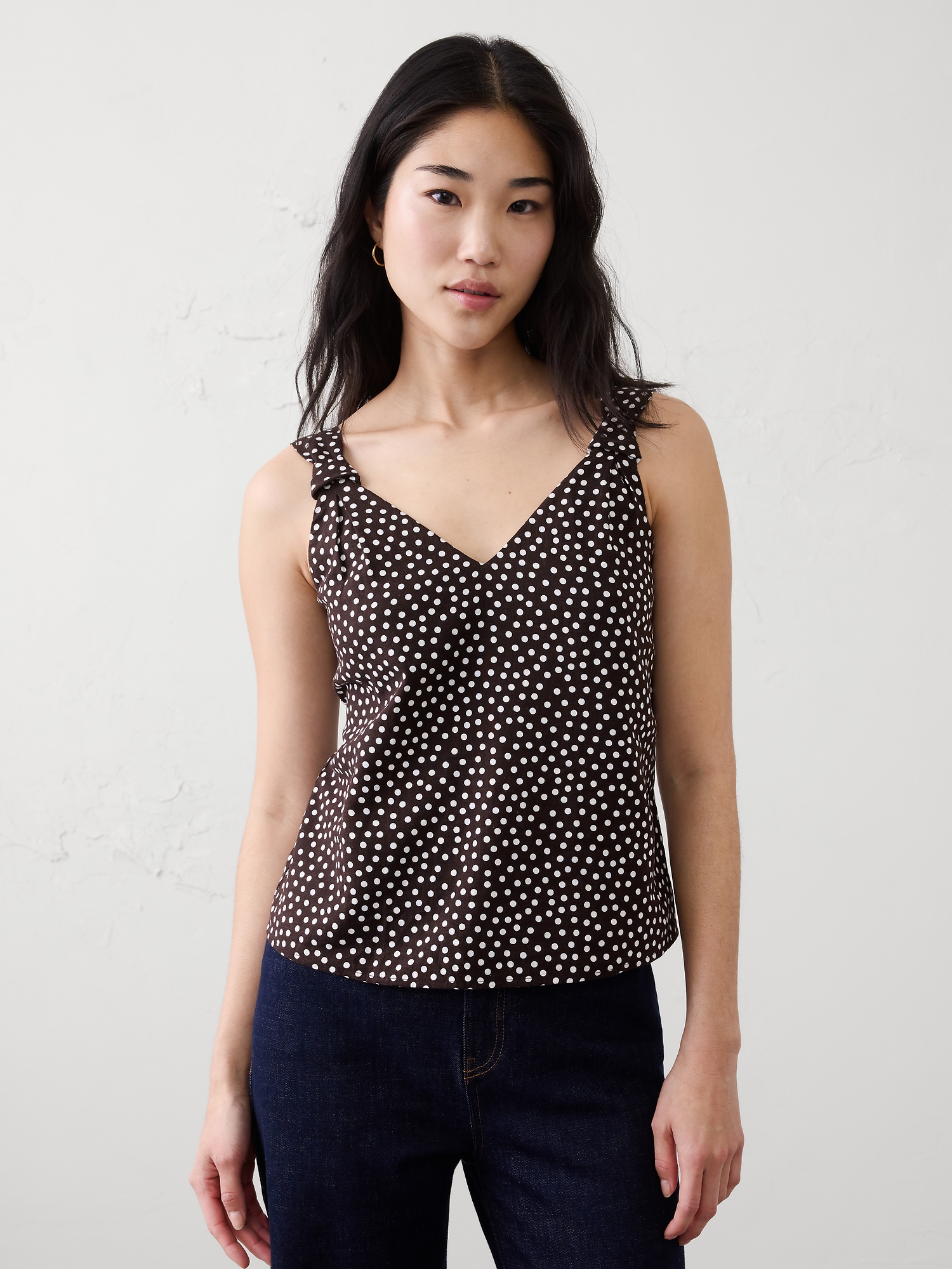 Image number 1 showing, Linen-Blend Knotted Top