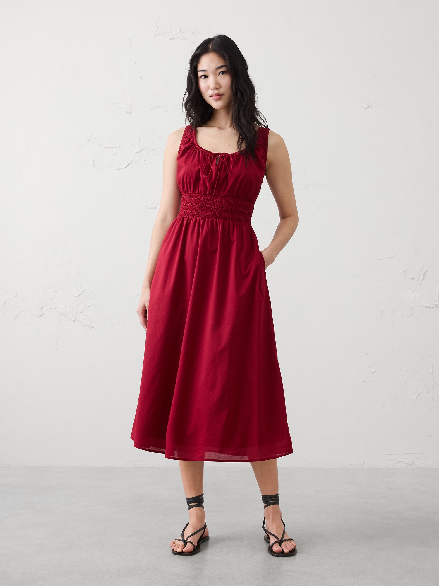 Image number 1 showing, Smocked Waist Midi Dress