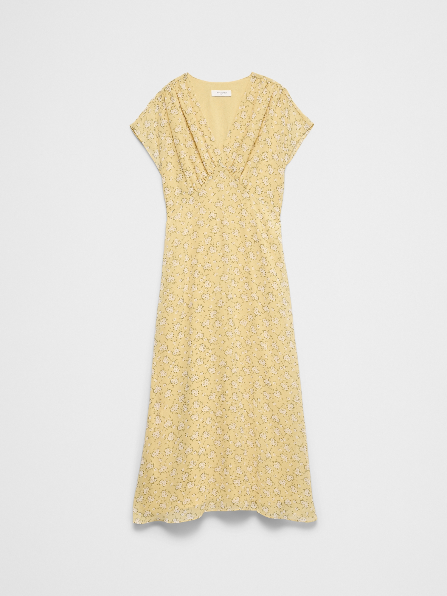 L'image numéro 4 présente Robe mi-longue à taille empire froncée