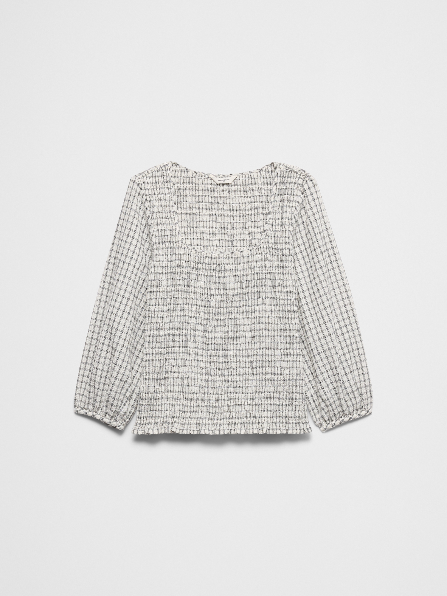 Image number 4 showing, Seersucker Smocked-Bodice Top