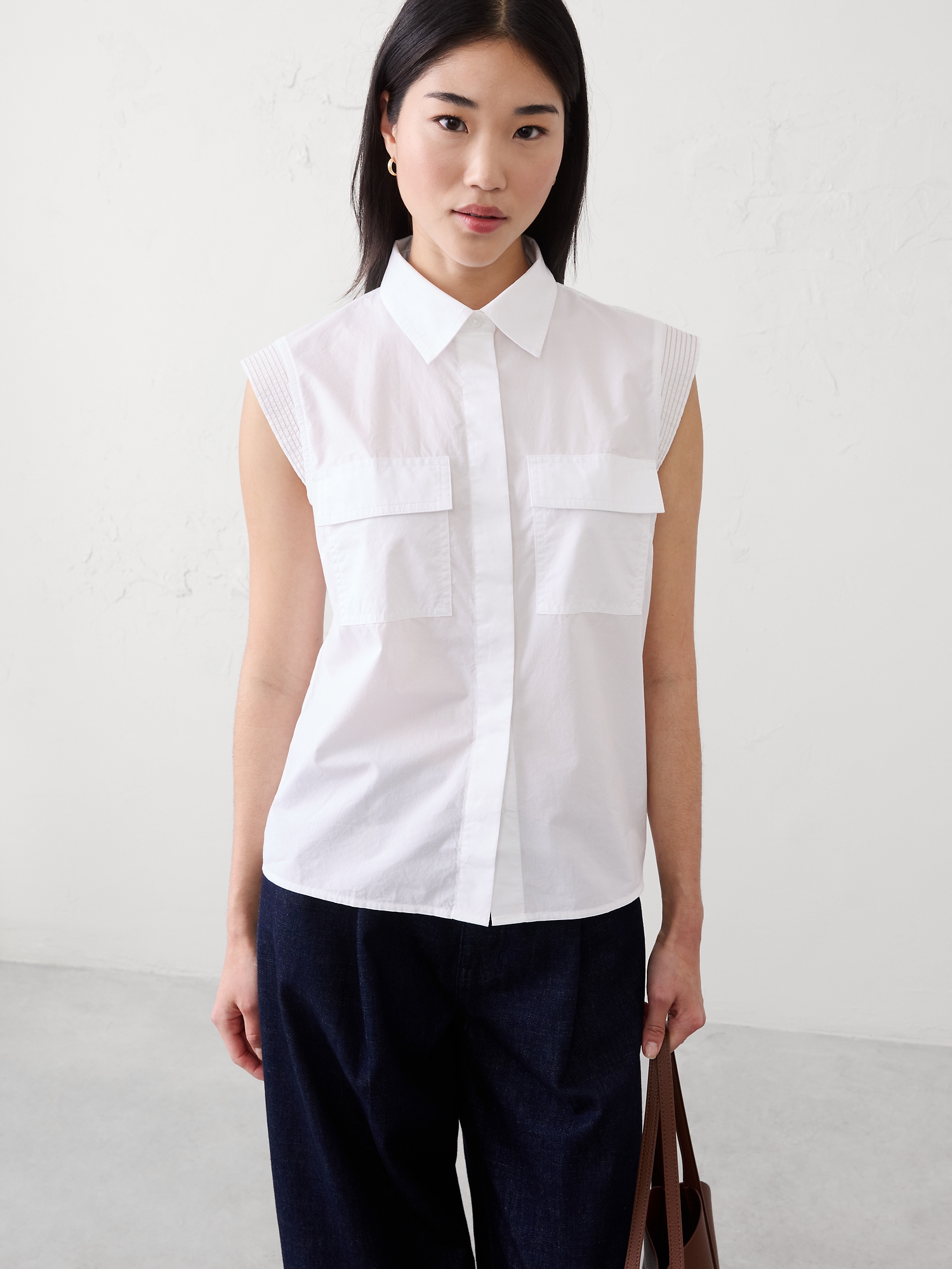 L'image numéro 1 présente Chemise à mancherons trapunto