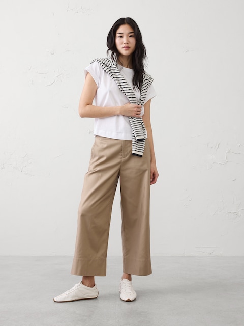 Wide-Leg High-Rise Cropped Pant