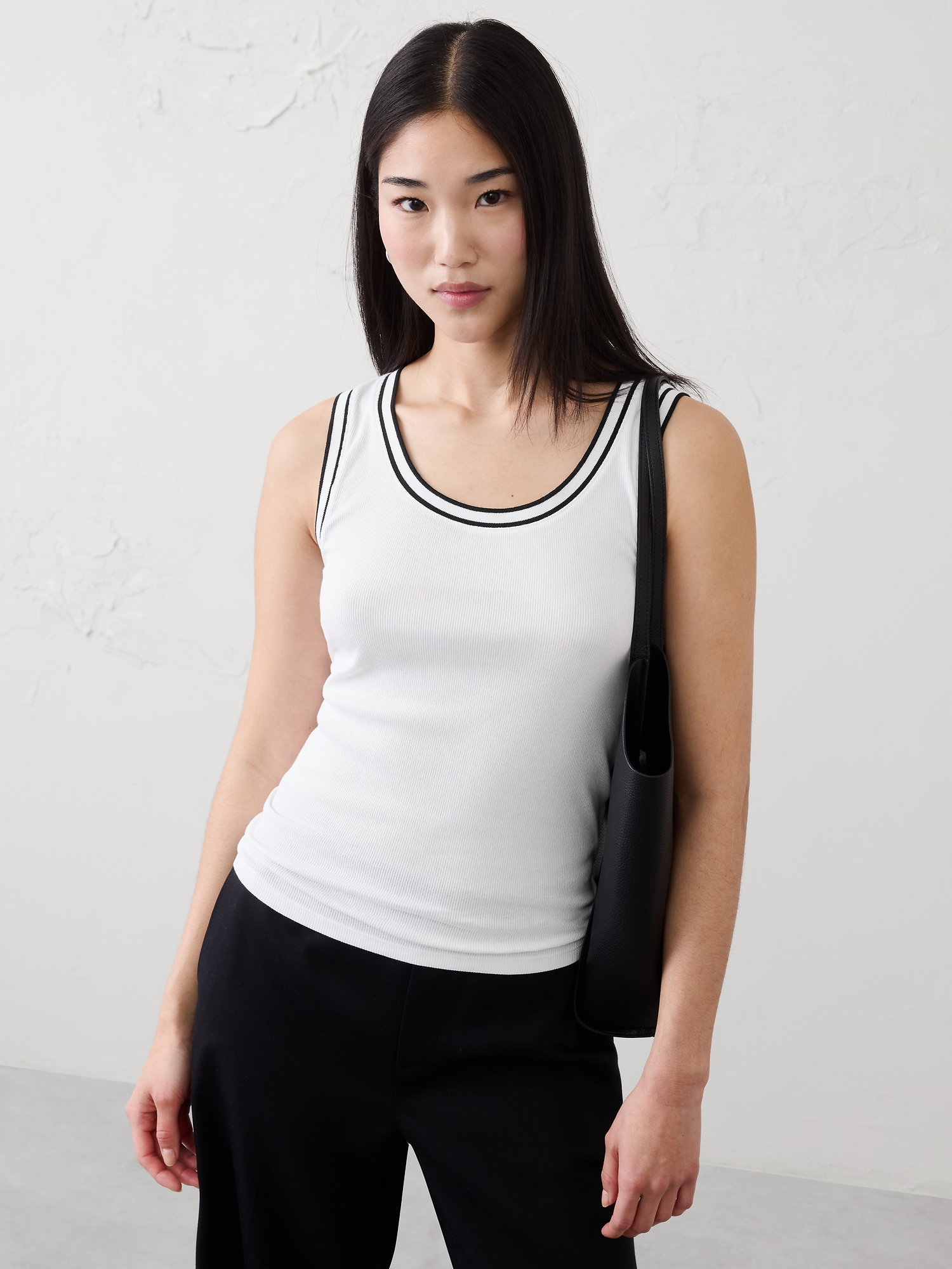 Image number 1 showing, Ribbed Scoop-Neck Tank