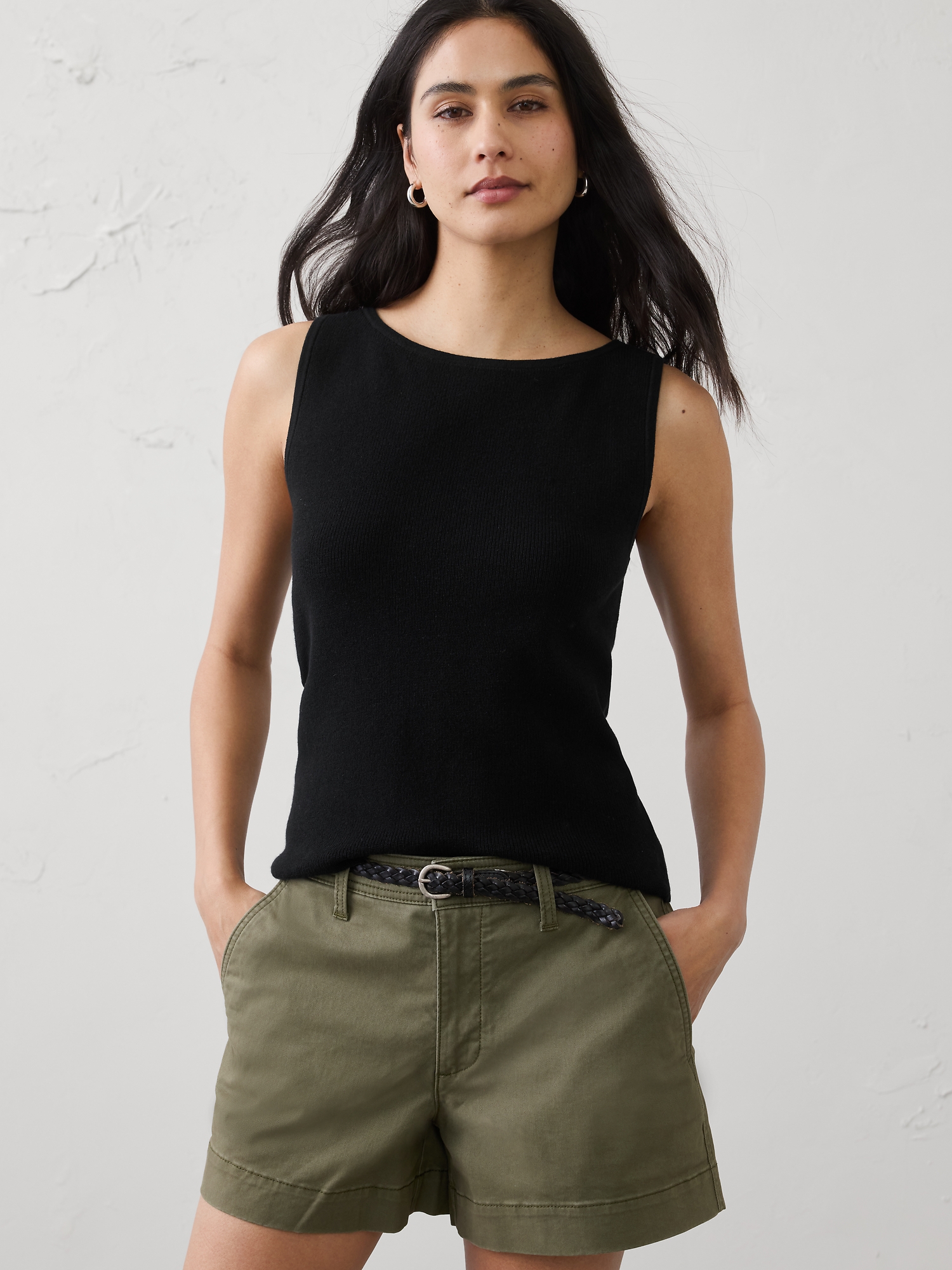 Image number 1 showing, Cotton Boatneck Sweater Tank