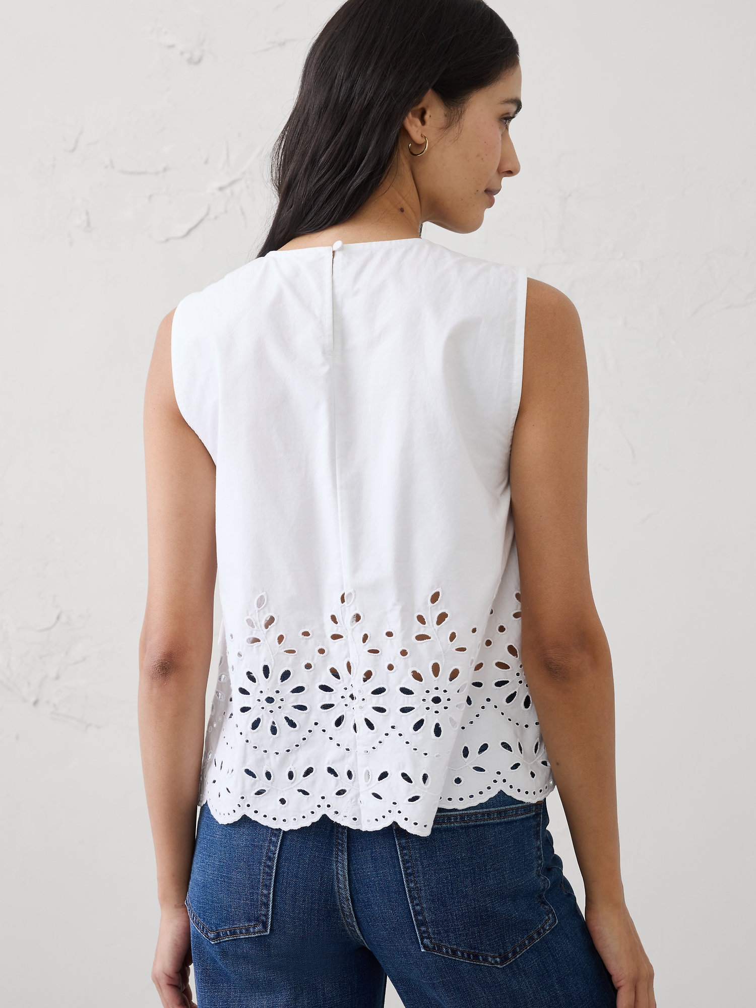 Image number 2 showing, Poplin Cinched-Ties Eyelet Top