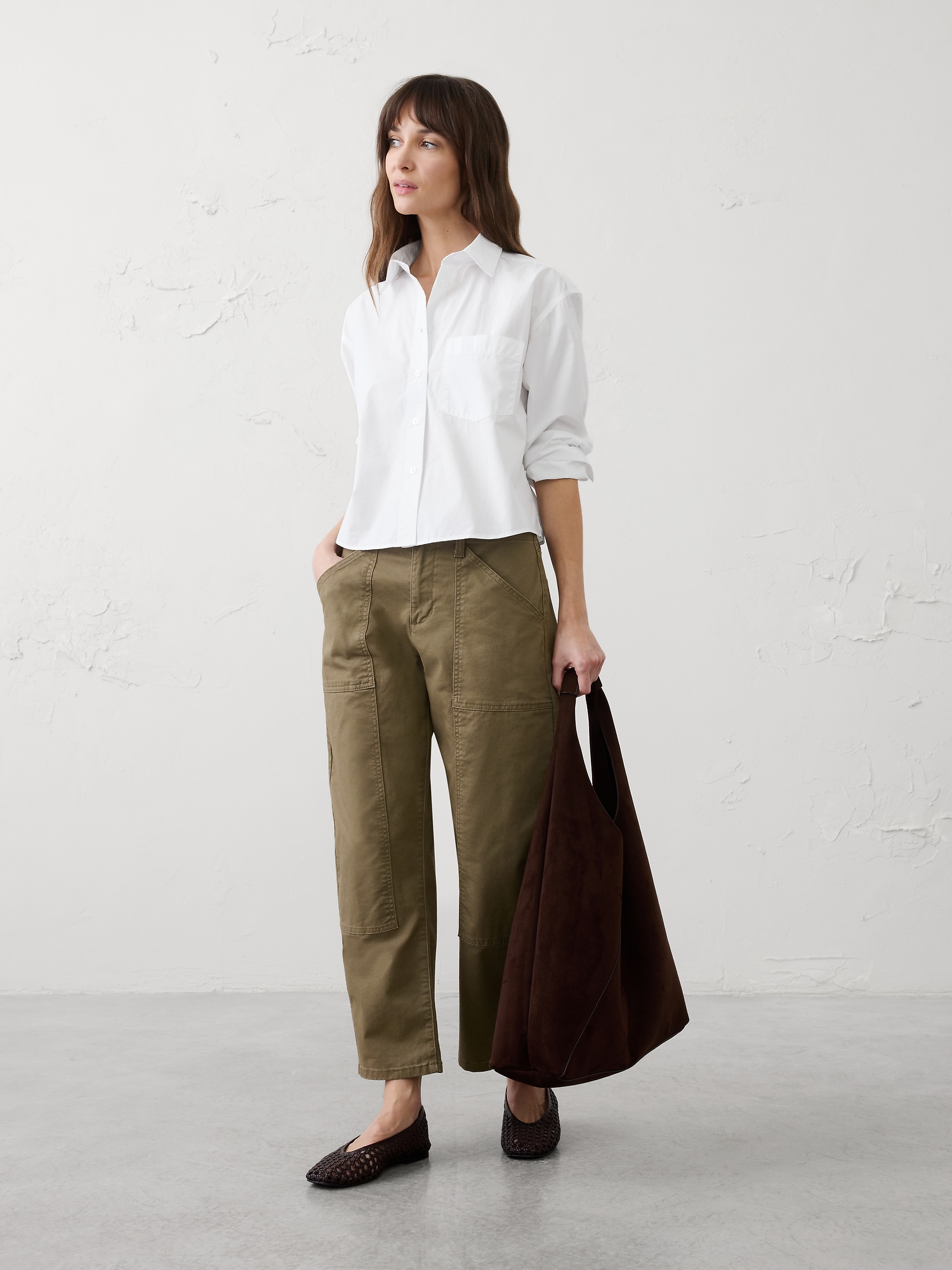 Image number 3 showing, Cotton Cropped Shirt