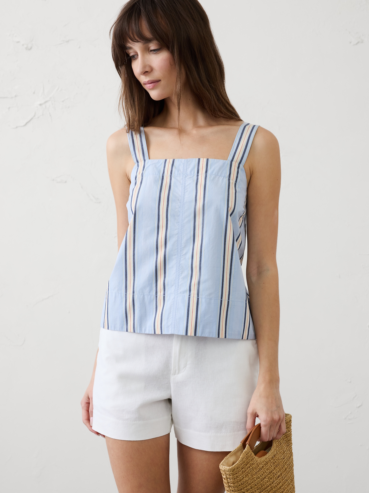 Image number 1 showing, Boxy Topstitch Tank