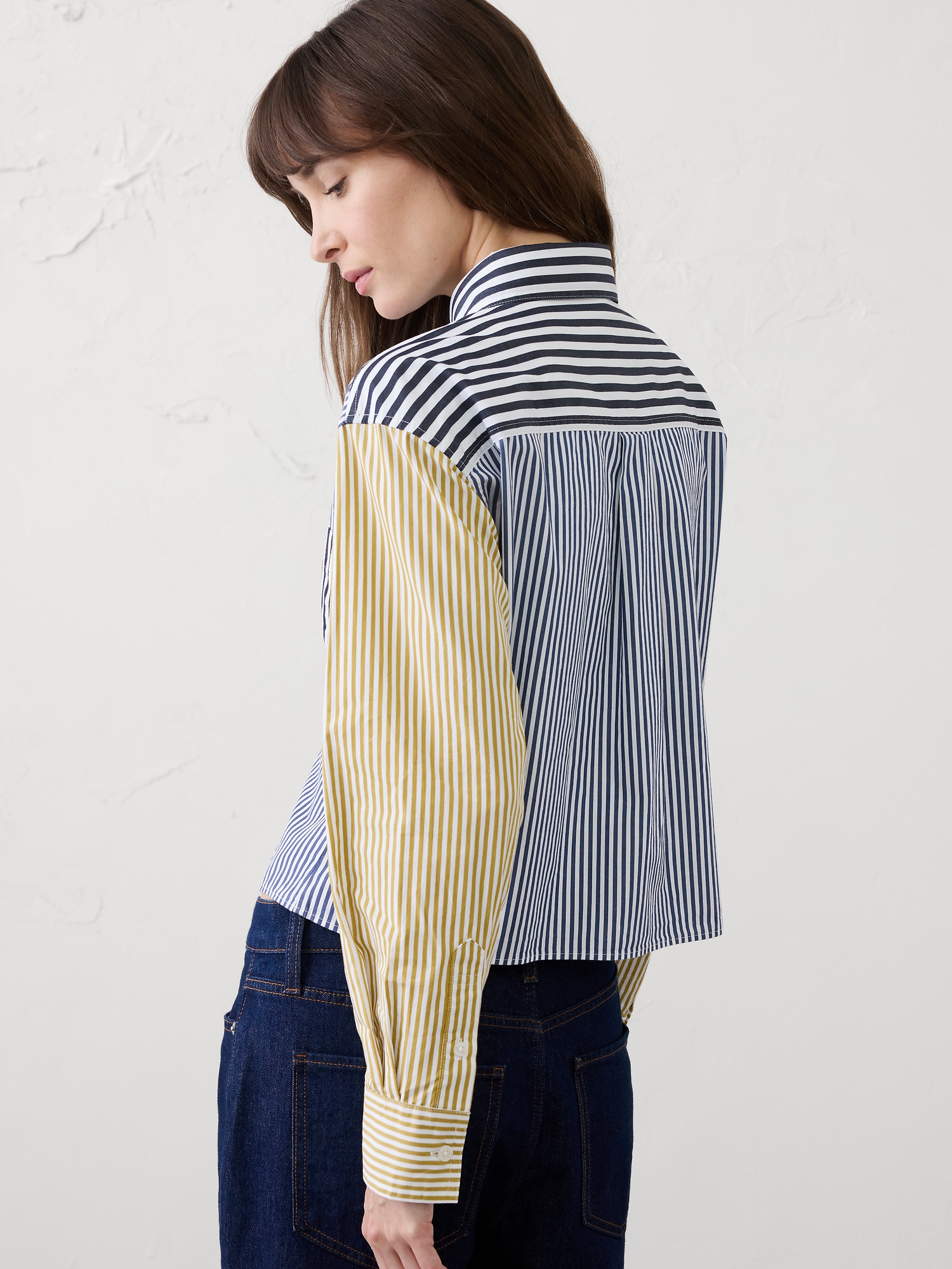 Image number 2 showing, Mixed Stripes Cropped Shirt