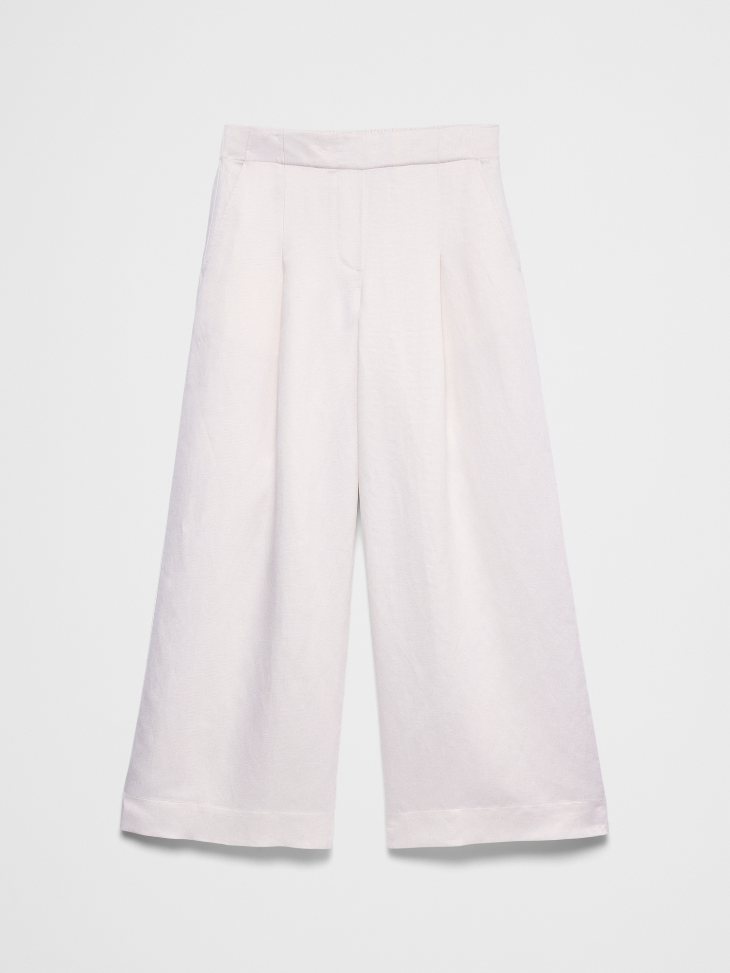 Image number 4 showing, Wide-Leg Mid-Rise Pleated Pull-On Pant