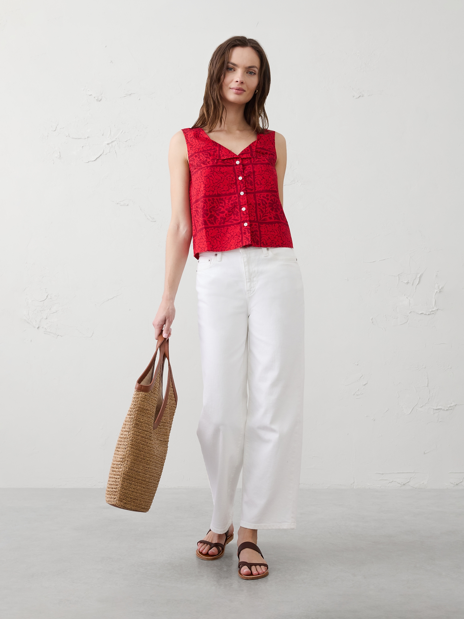 Image number 1 showing, Button-Through Top