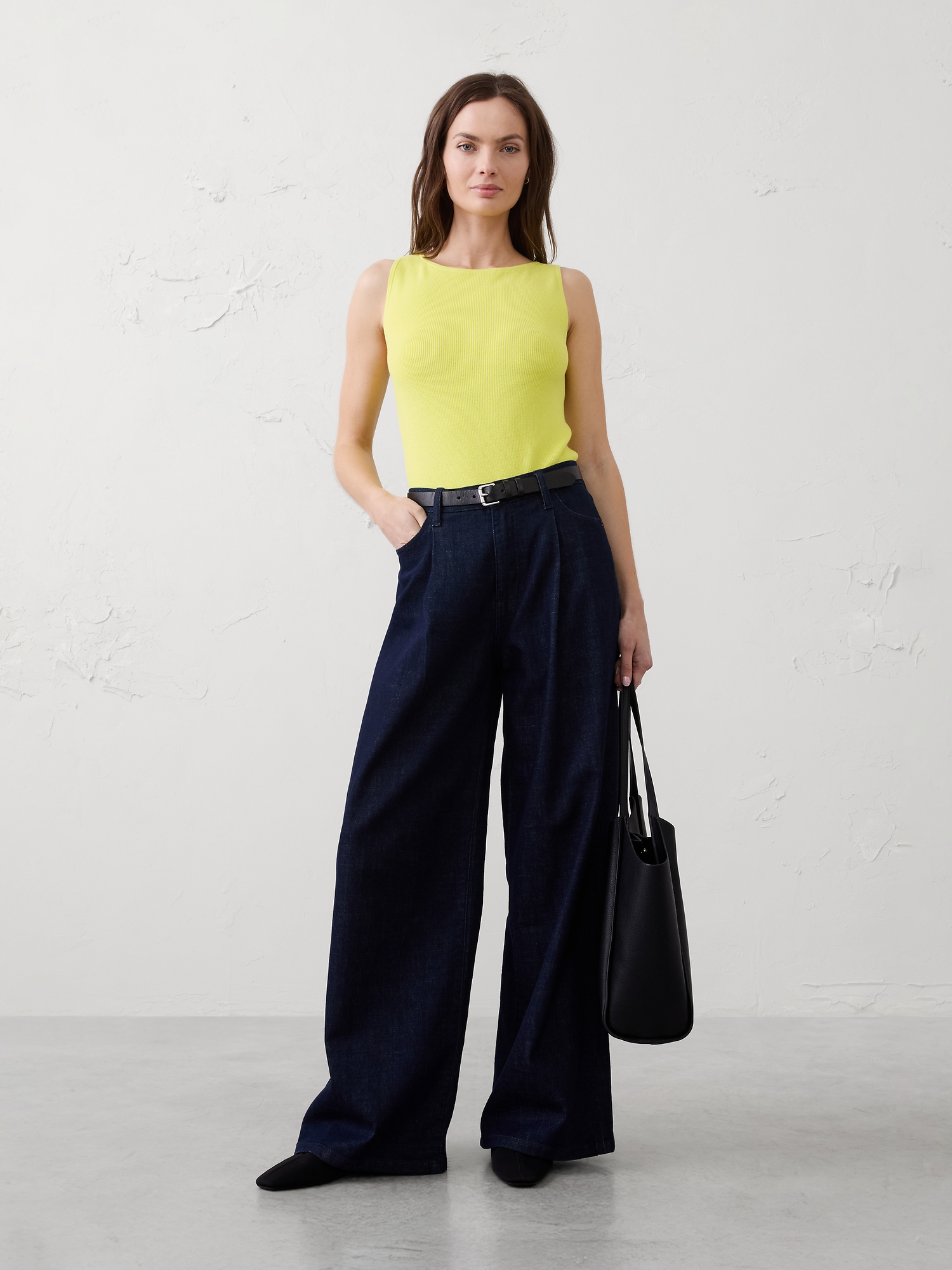 Image number 1 showing, Cotton Boatneck Sweater Tank