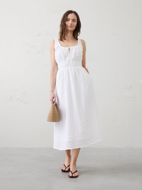 Smocked Waist Midi Dress