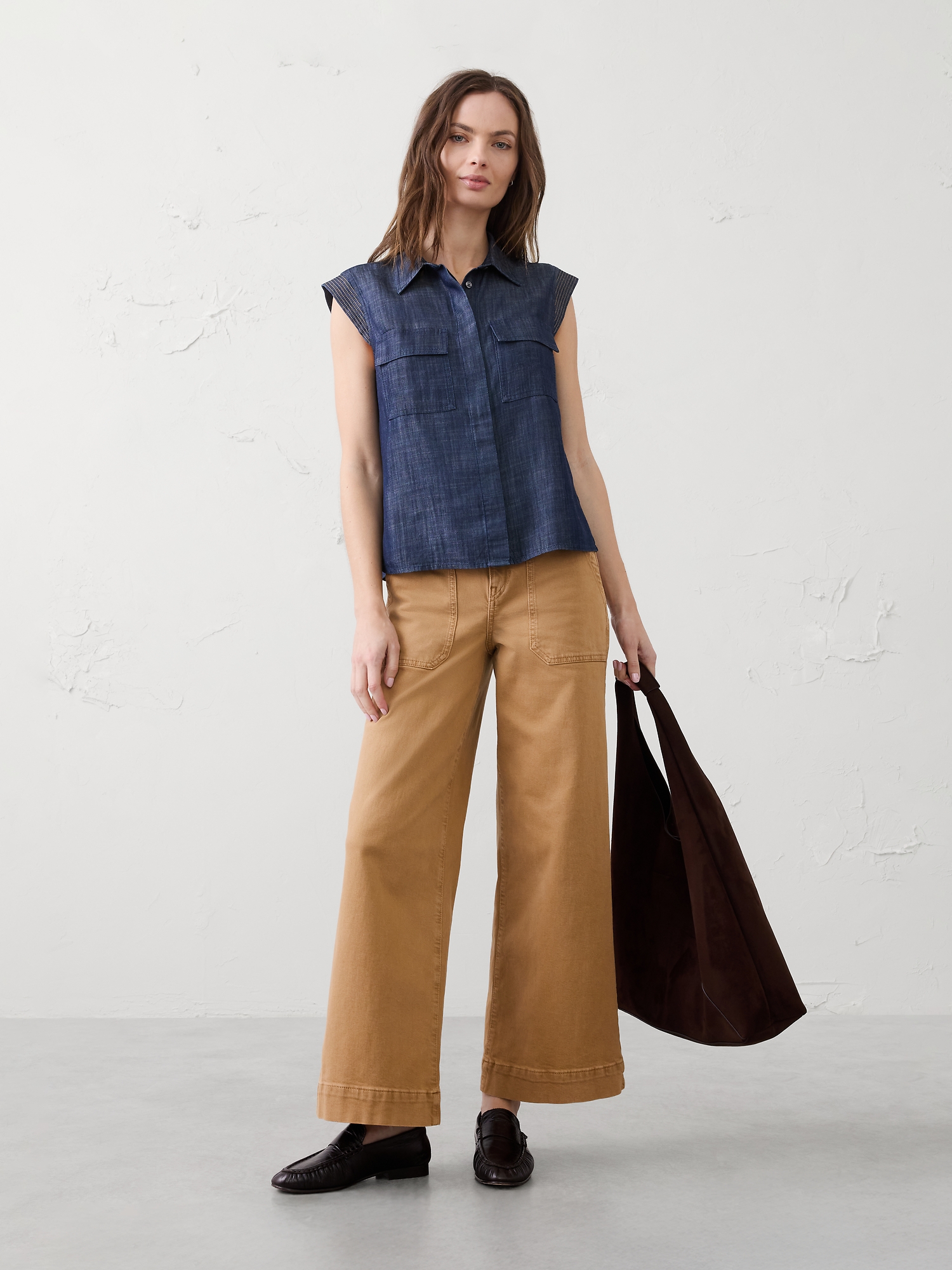 L'image numéro 3 présente Chemise à mancherons trapunto en denim