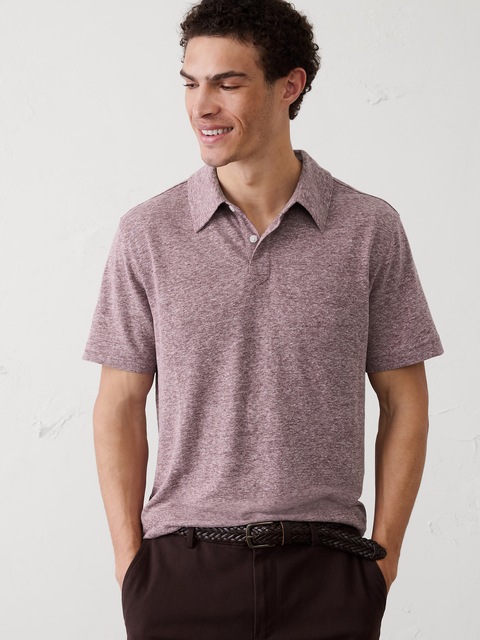 Slim-Fit Linen-Blend Polo