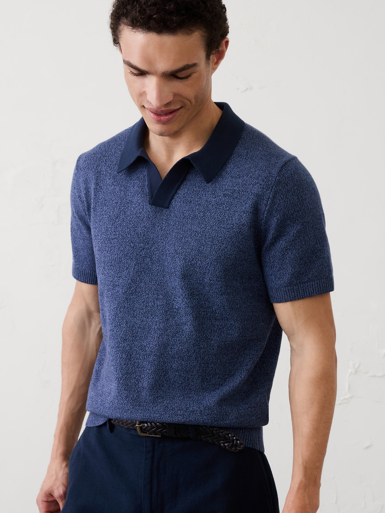 Image number 1 showing, Johnny Collar Marled Polo