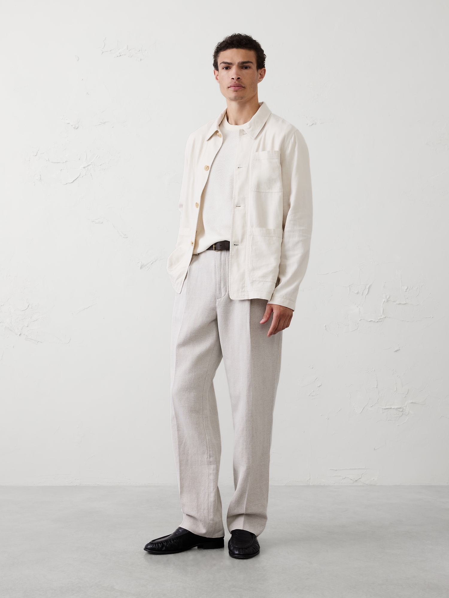 Image number 1 showing, Relaxed-Fit Wide-Leg Linen-Blend Pant