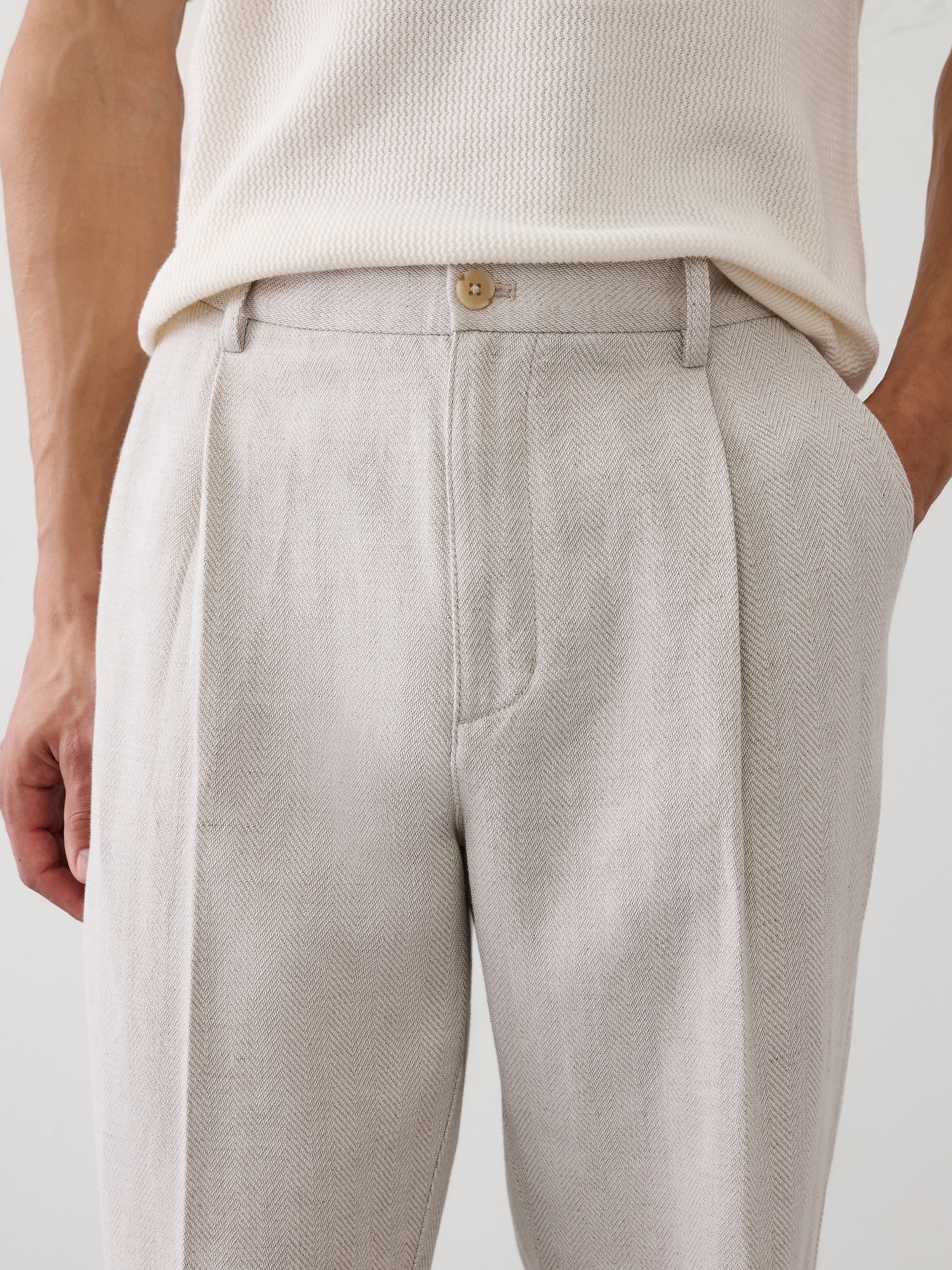 Image number 3 showing, Relaxed-Fit Wide-Leg Linen-Blend Pant