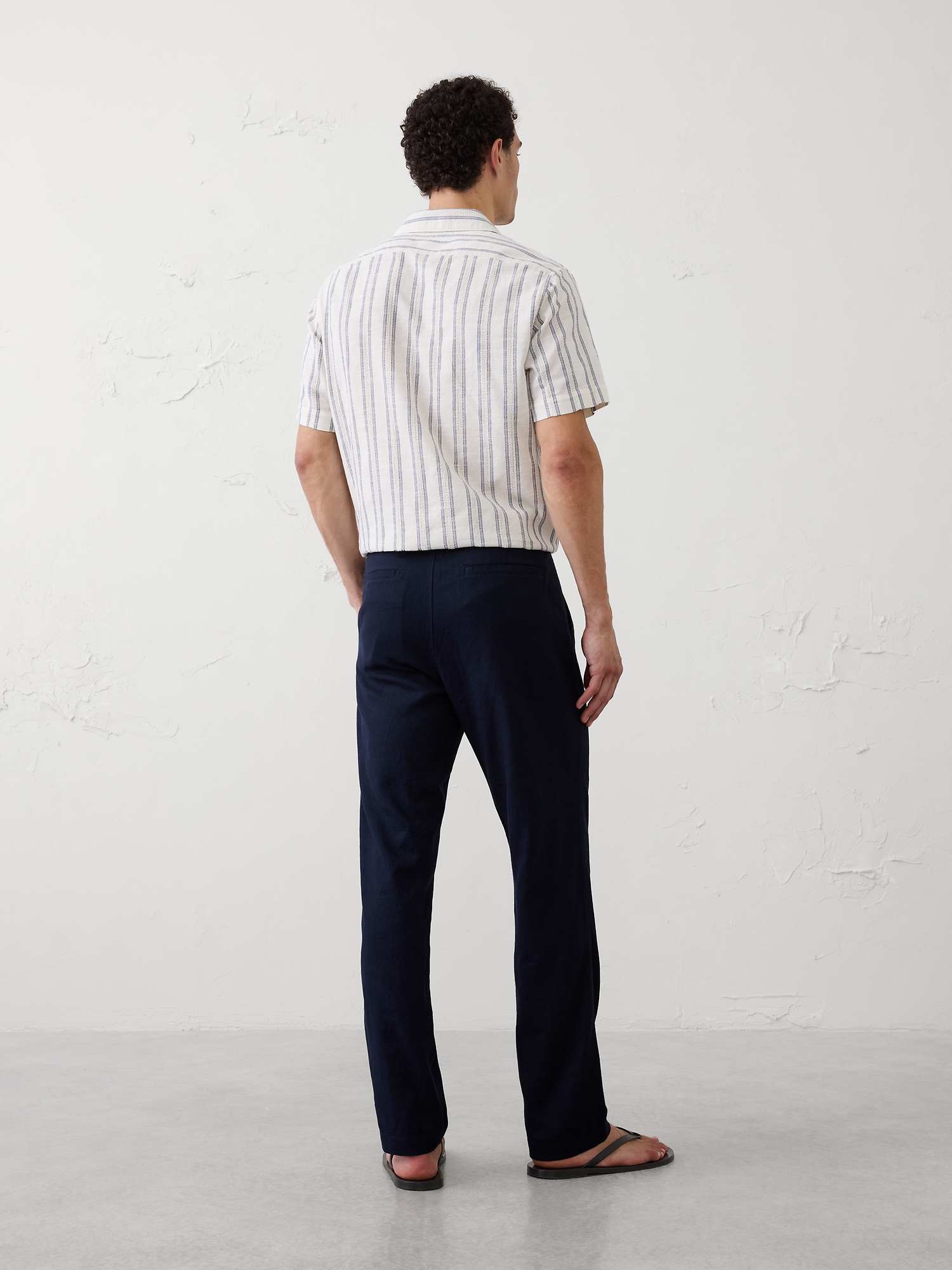 Image number 2 showing, Straight-Fit Linen-Blend Pull-On Pant