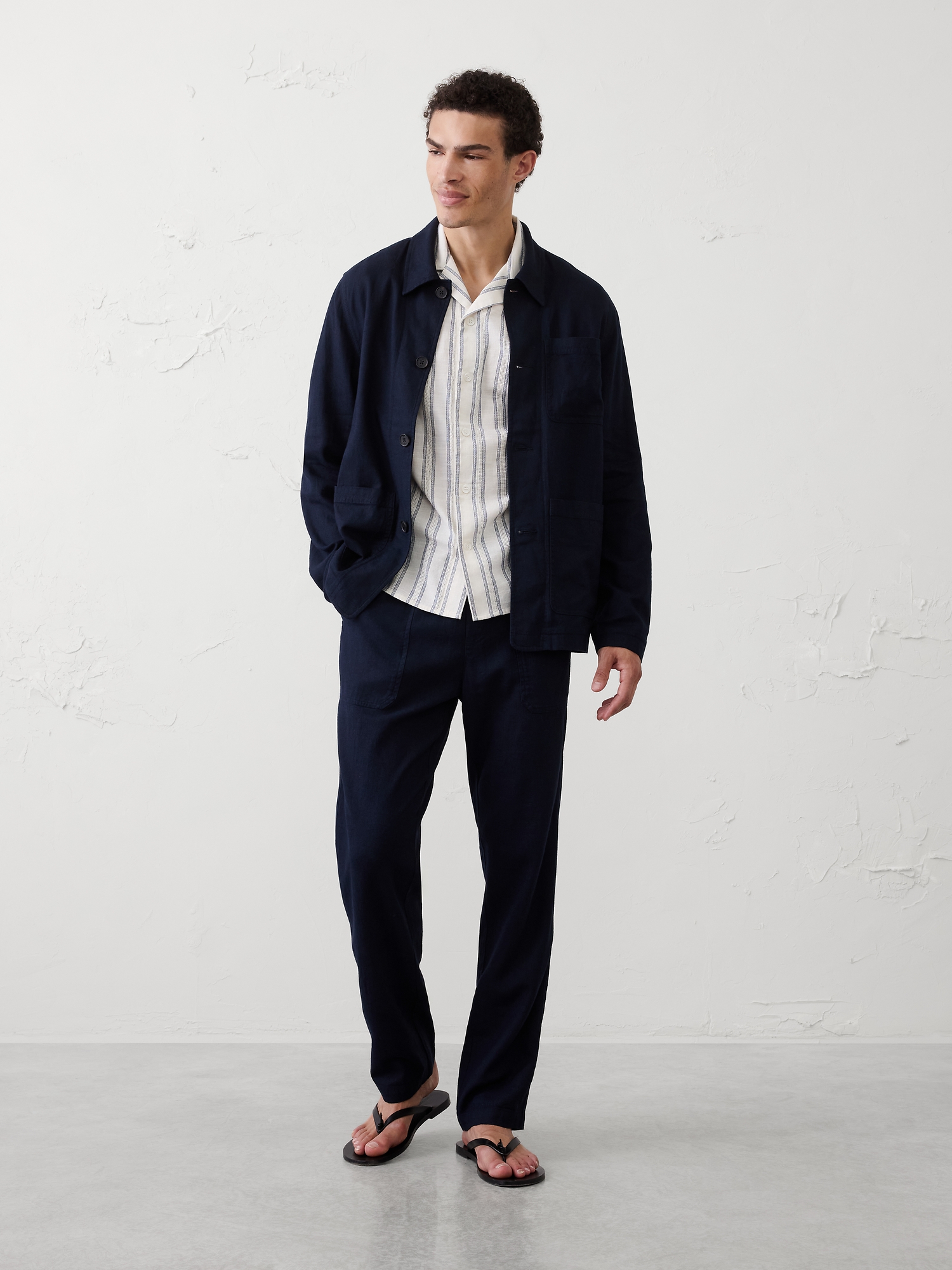 Image number 1 showing, Linen-Blend Chore Jacket