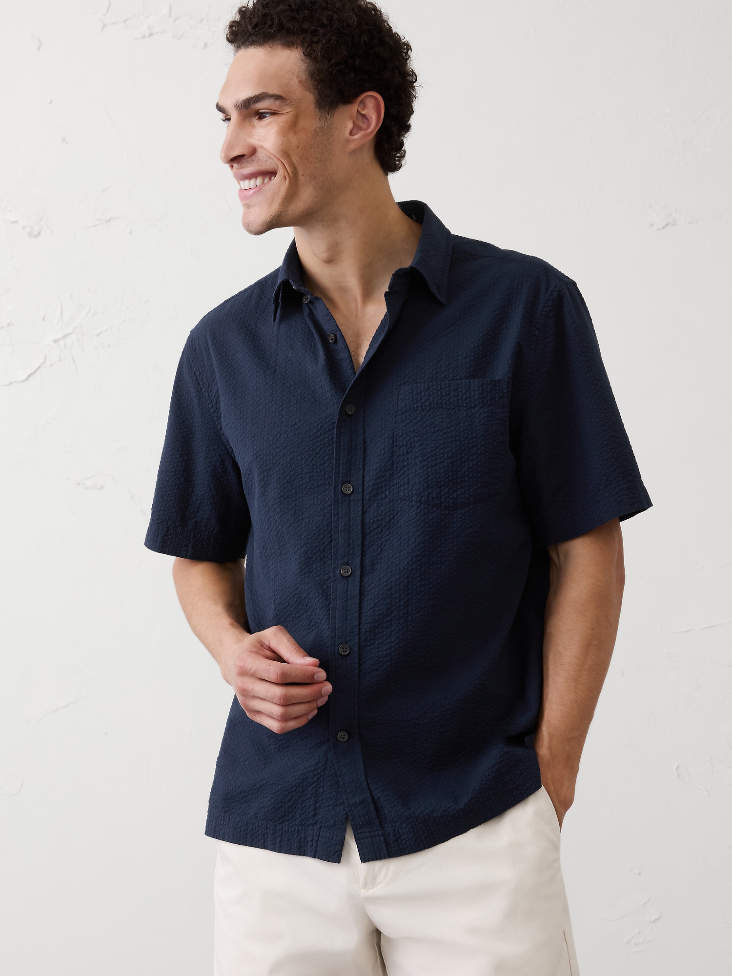 Image number 1 showing, Standard-Fit Seersucker Shirt