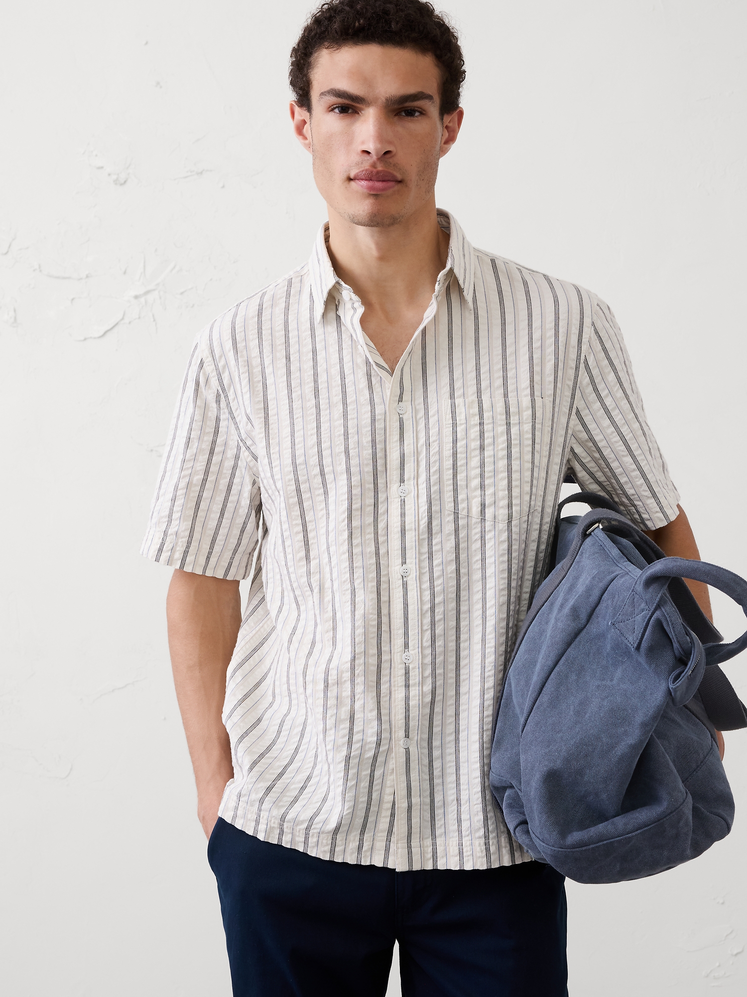Image number 1 showing, Standard-Fit Seersucker Shirt