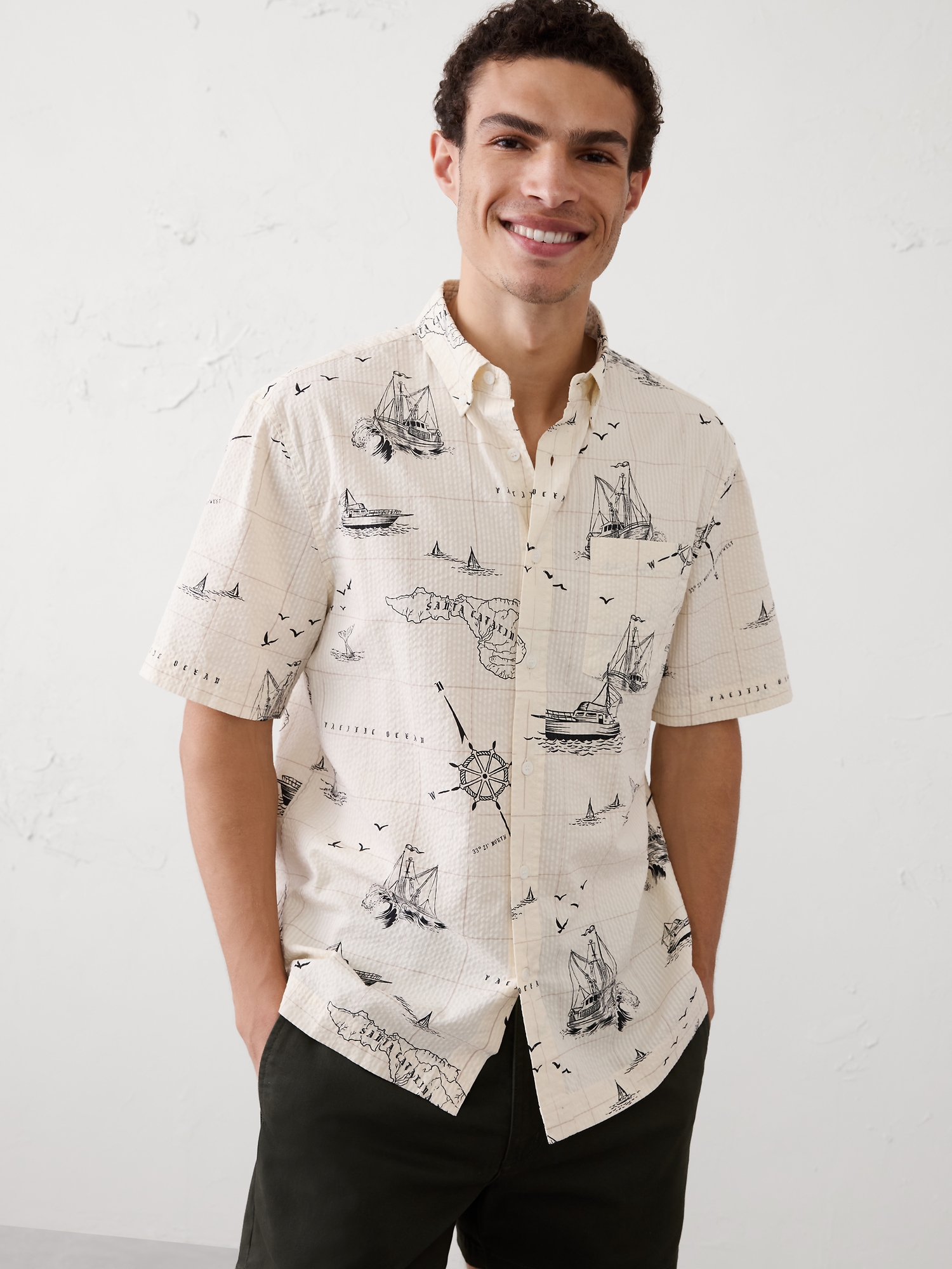 Image number 1 showing, Standard-Fit Seersucker Shirt