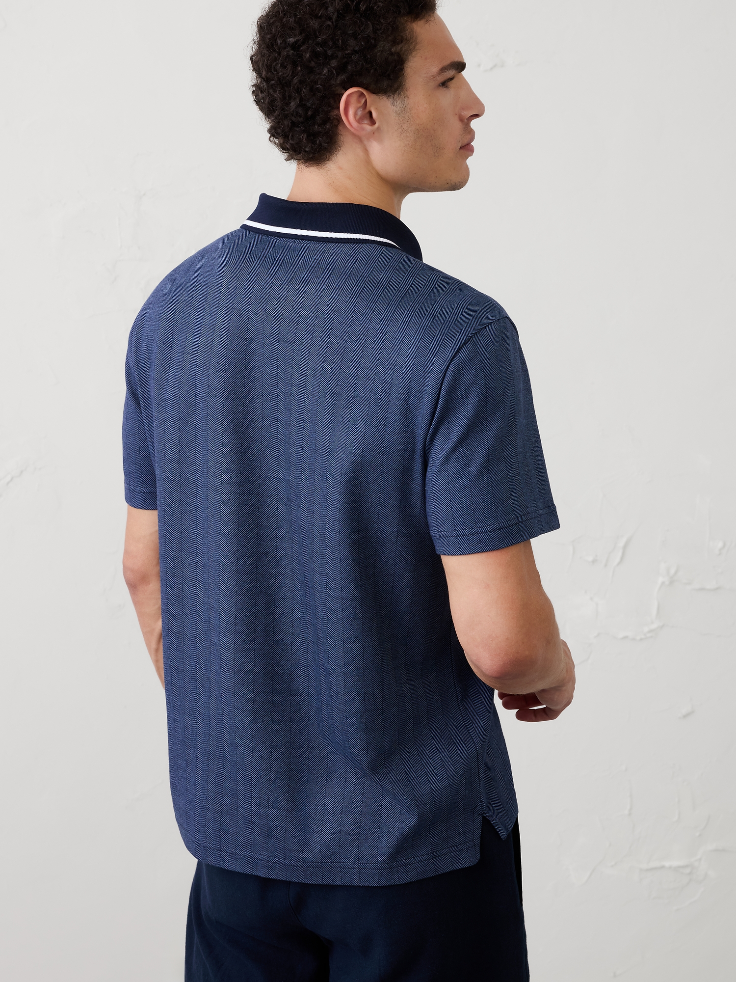 Image number 2 showing, Standard-Fit Luxe Touch Johnny-Collar Polo