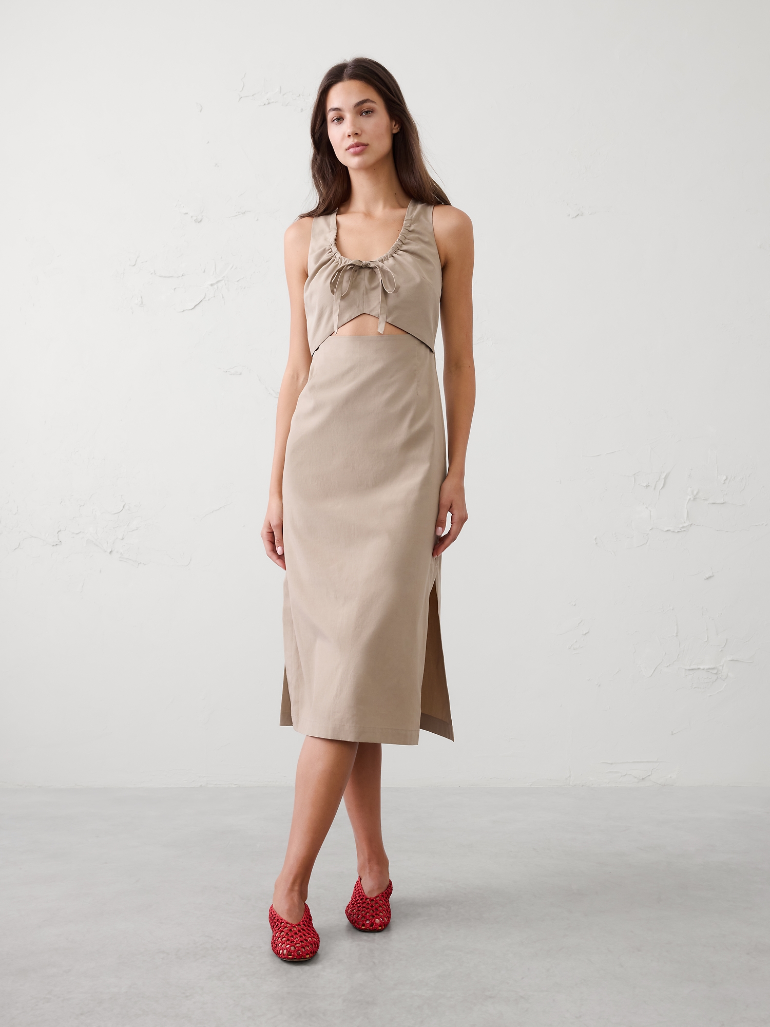 Image number 1 showing, Cinched Cutout Midi Dress