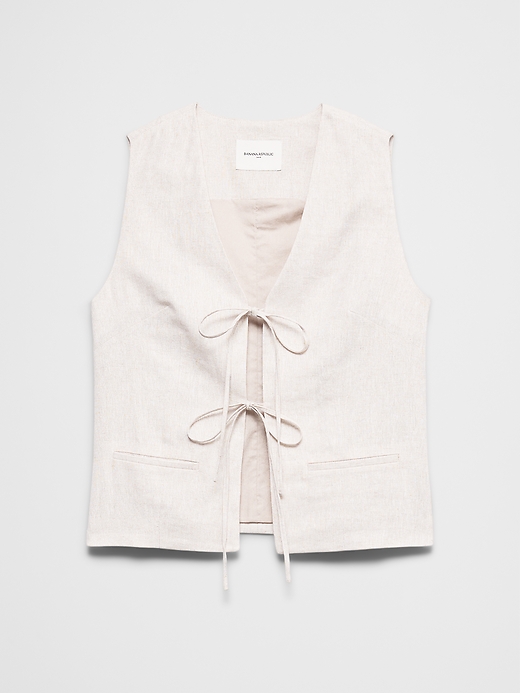 Linen-Blend Tie-Front Vest | Banana Republic Factory