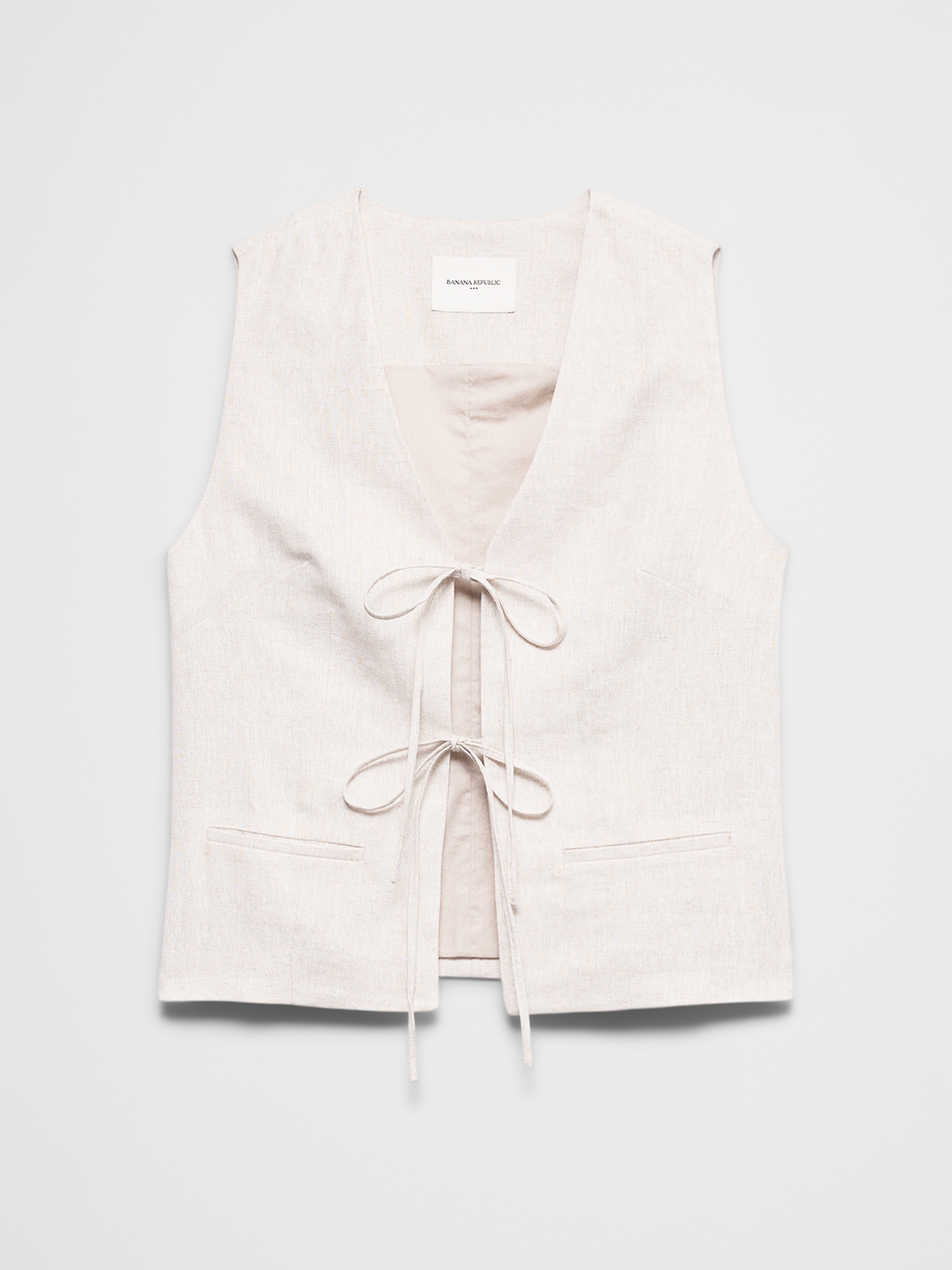 Image number 7 showing, Linen-Blend Tie-Front Vest
