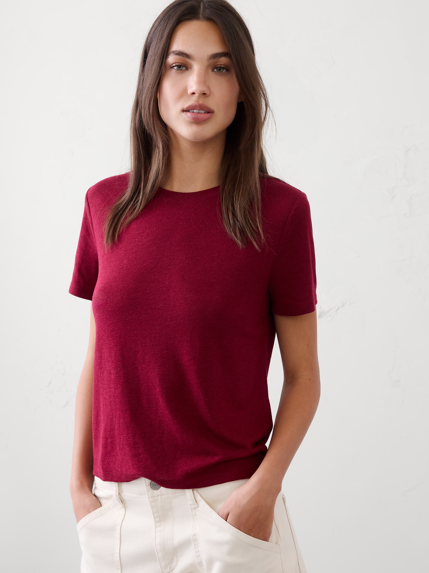 Image number 1 showing, Linen-Blend T-Shirt