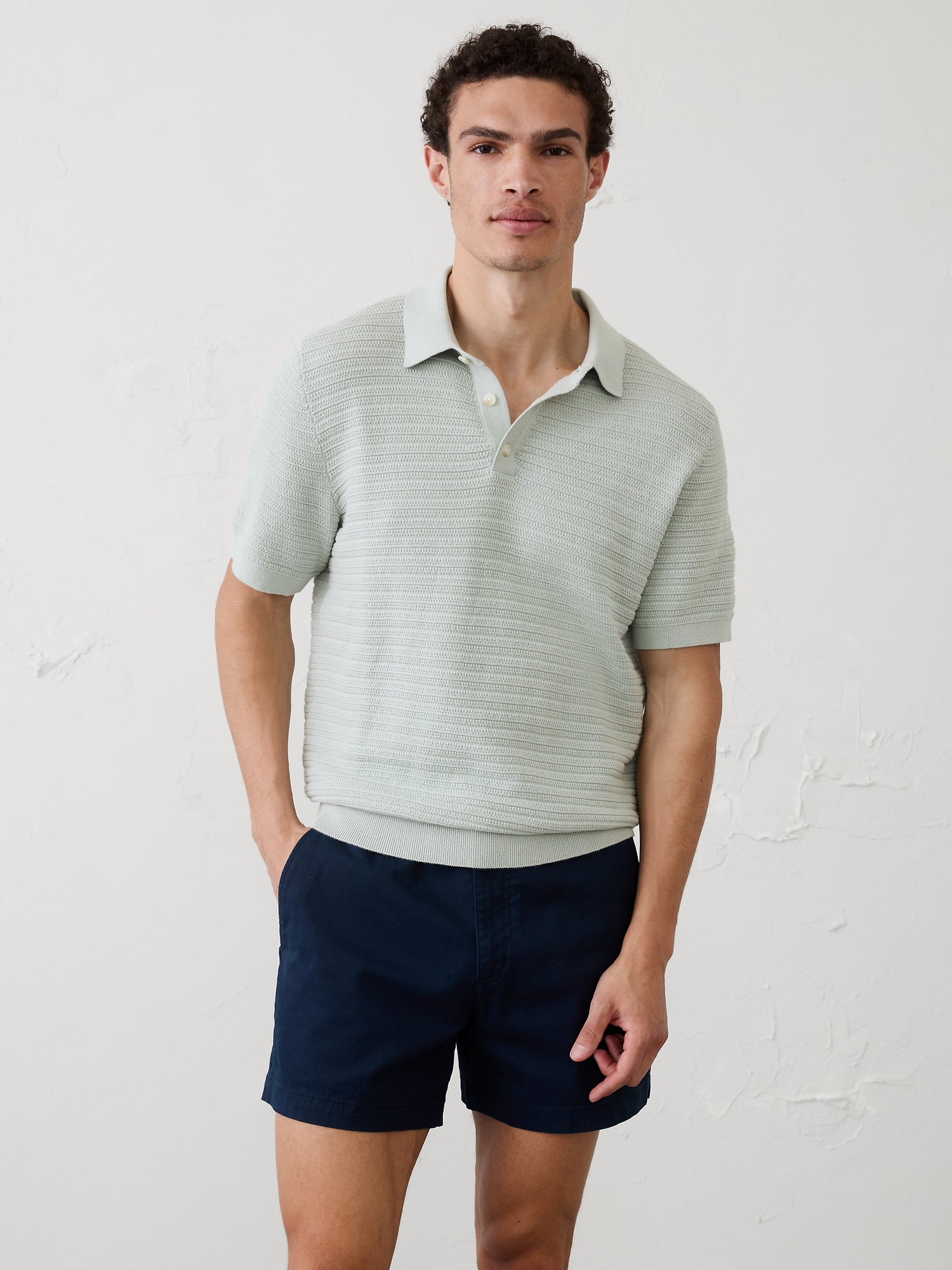 Image number 1 showing, Textured Striped Sweater Polo