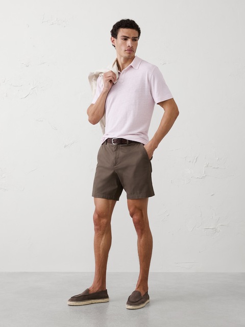 Slim-Fit Linen-Blend Polo