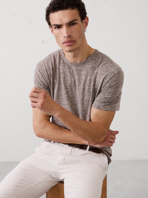 Standard-Fit Linen-Blend T-Shirt