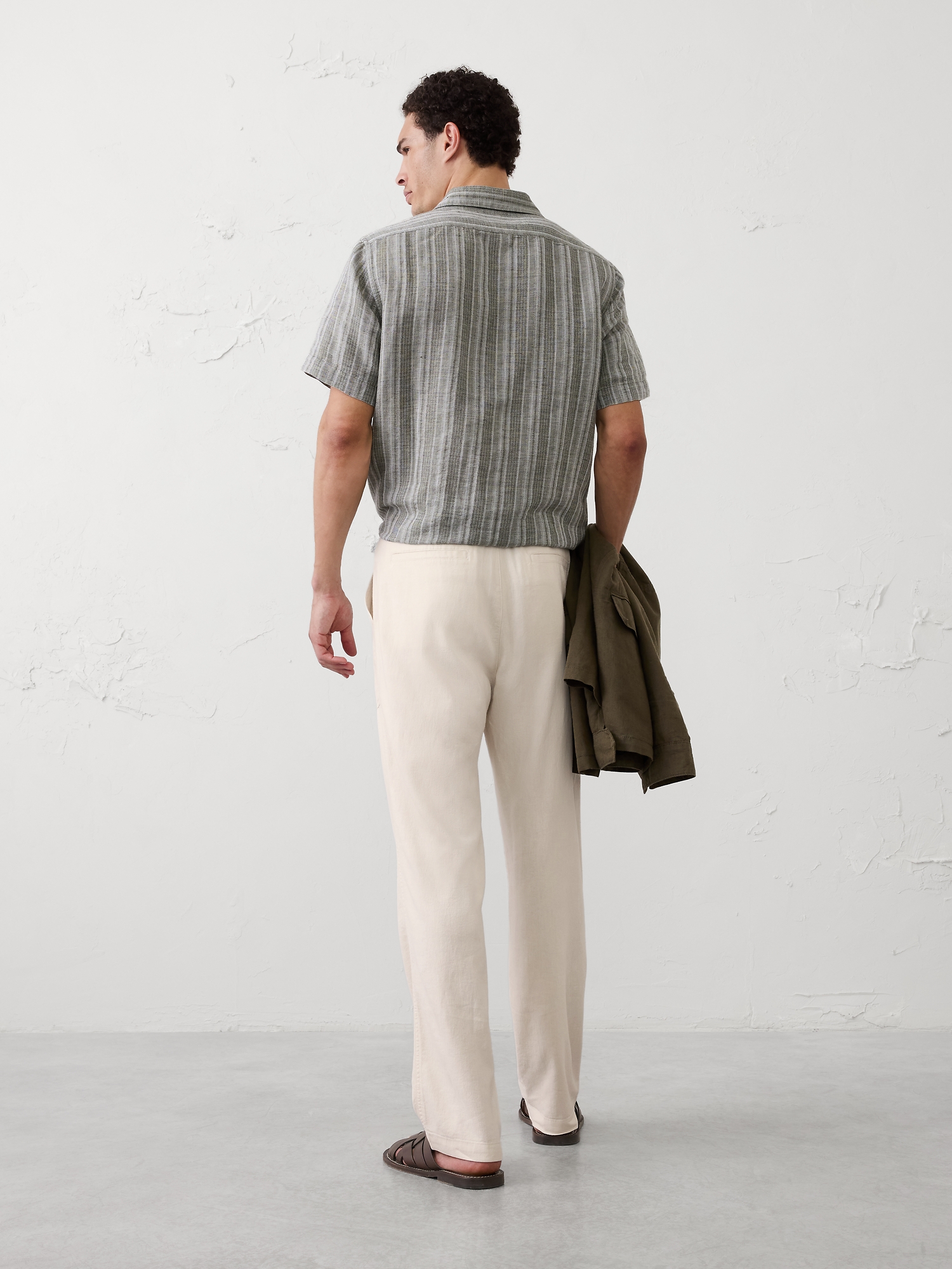 Image number 5 showing, Straight-Fit Linen-Blend Pull-On Pant