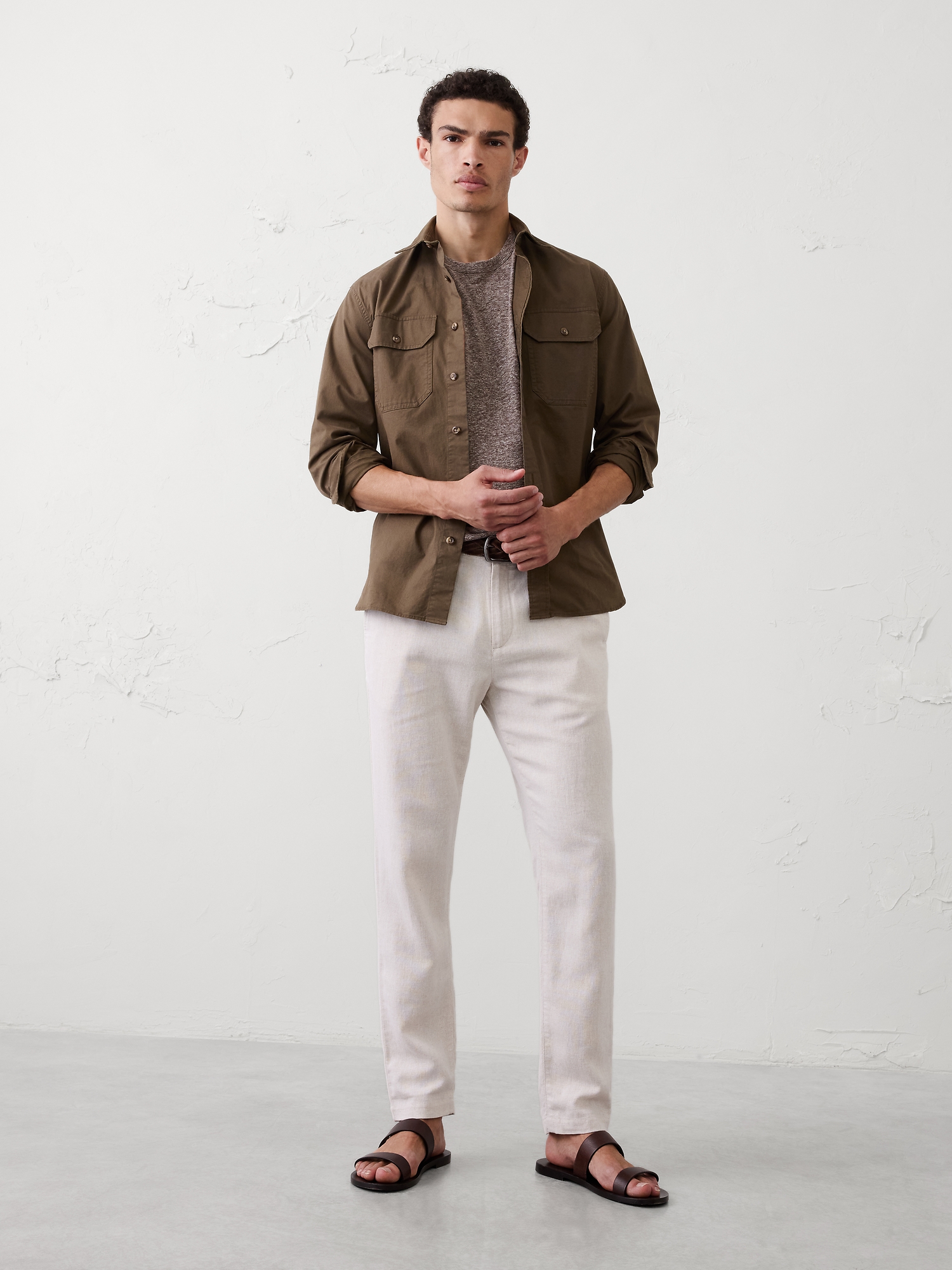 Image number 3 showing, Standard-Fit Linen-Blend T-Shirt