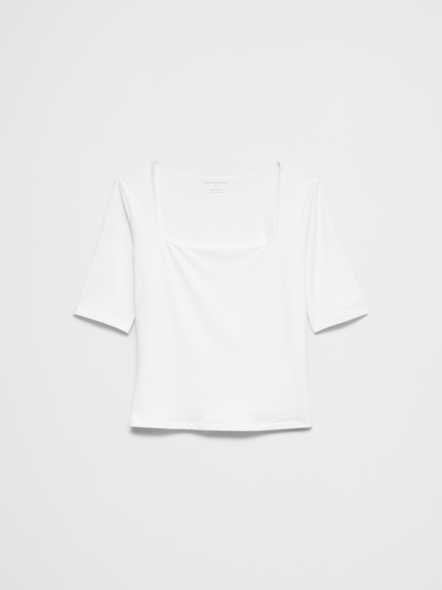 L'image numéro 4 présente Haut à encolure carrée extensible et doux