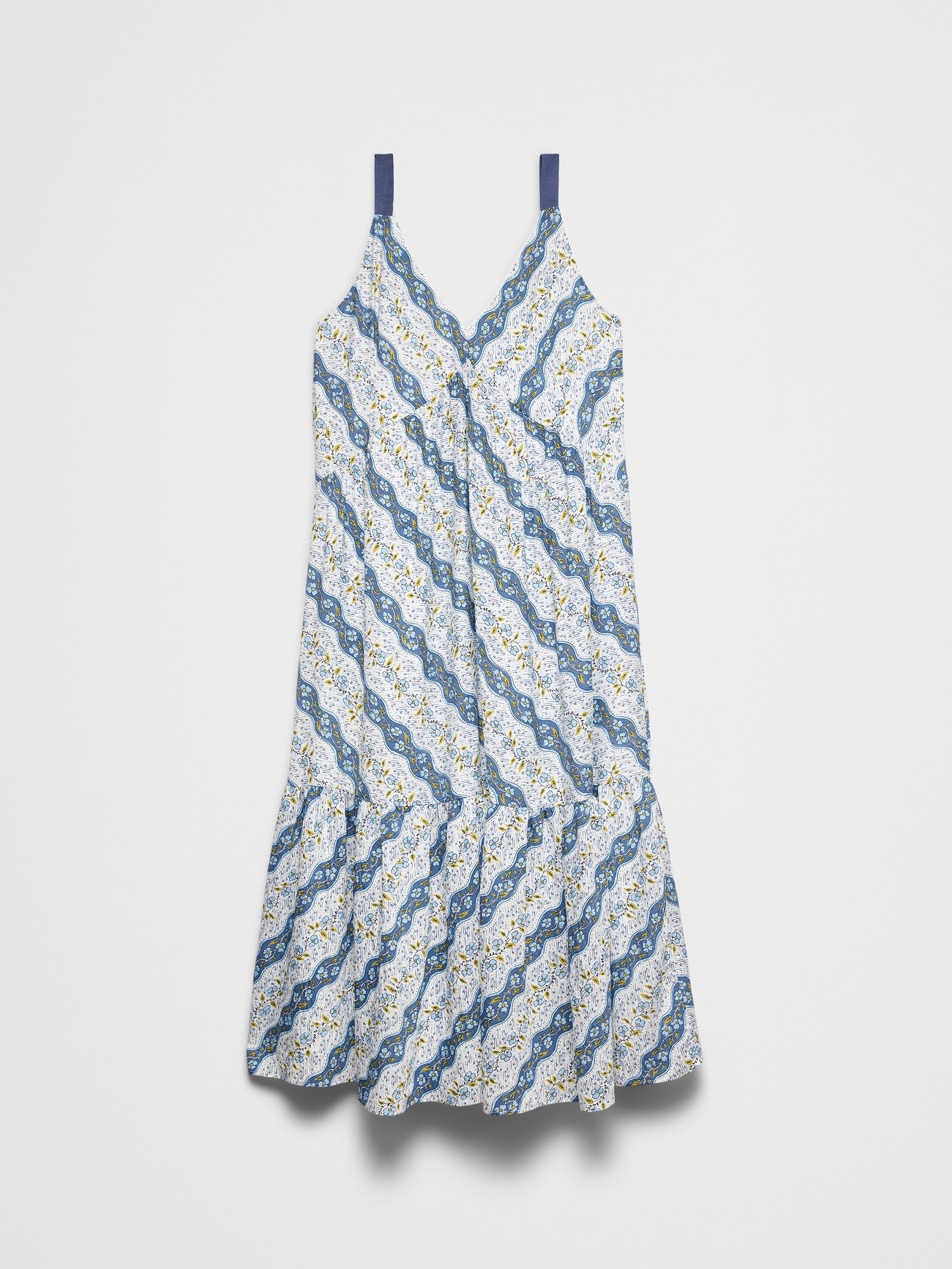 Image number 4 showing, Silky Slub Empire-Tiered Midi Dress