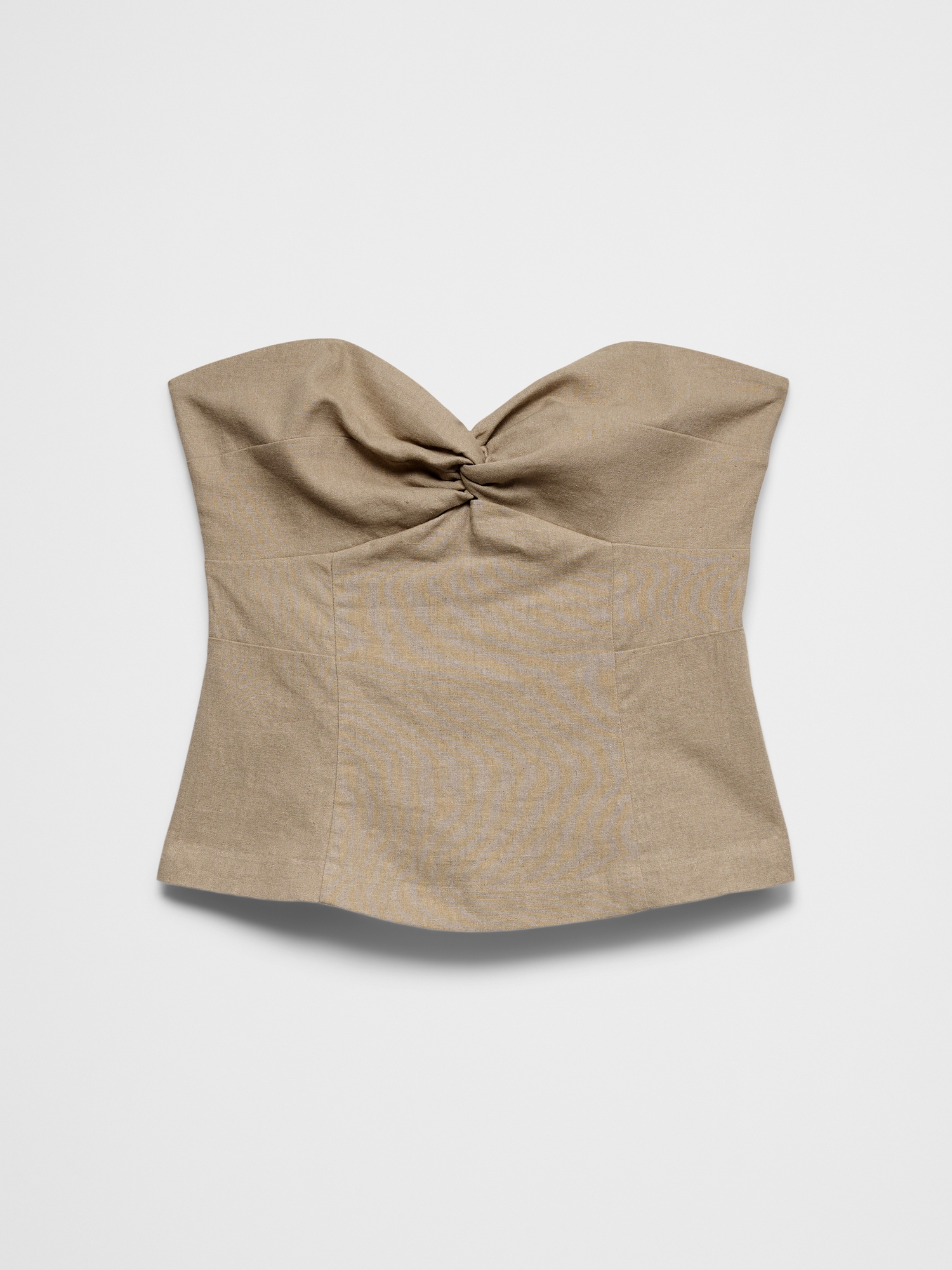 Image number 4 showing, Linen-Blend Strapless Knot-Front Top
