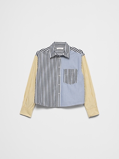 Mixed Stripes Cropped Shirt | Banana Republic Factory
